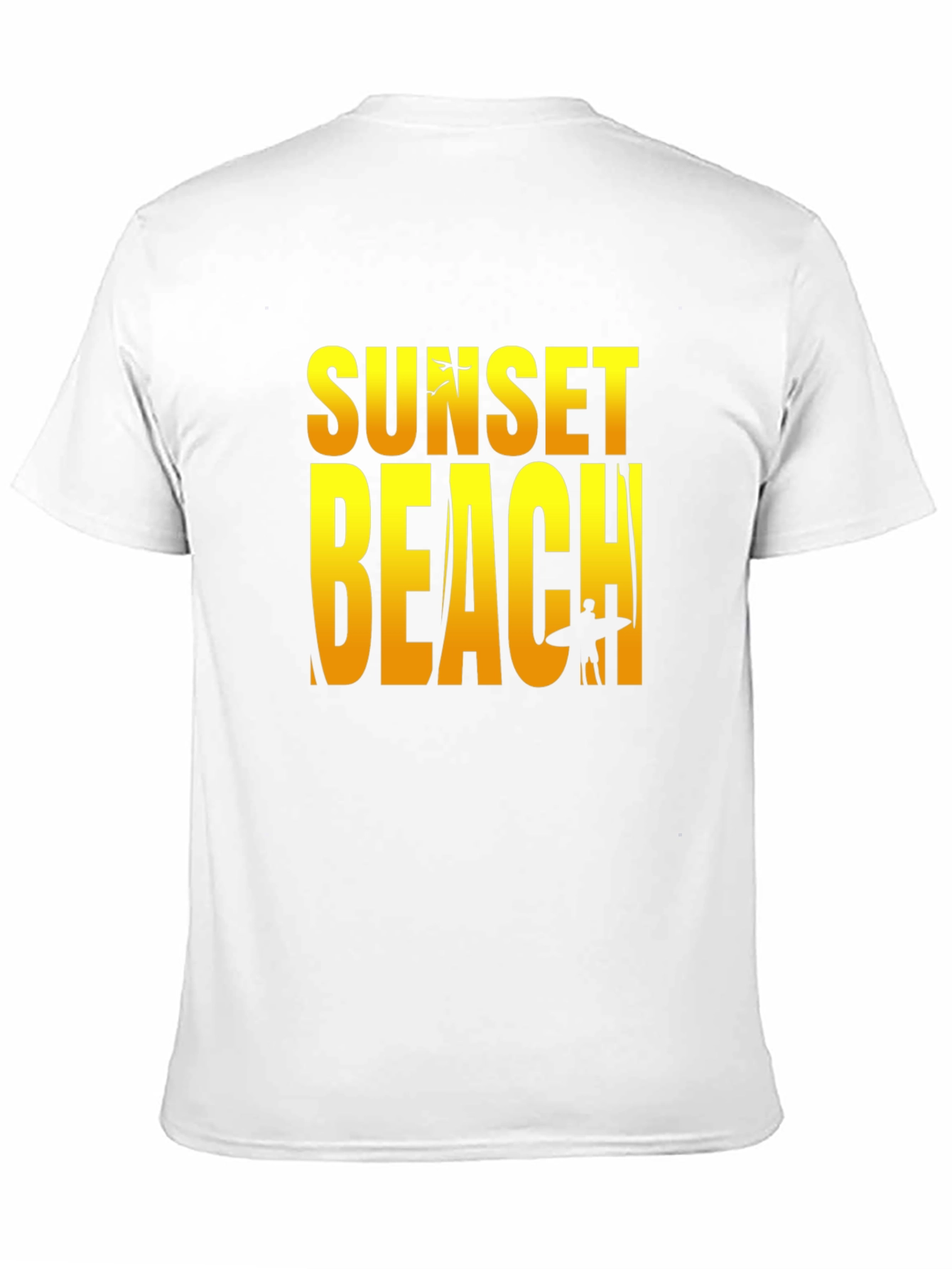 Sunset Beach Graphic Tee - Black Cotton T-Shirt
