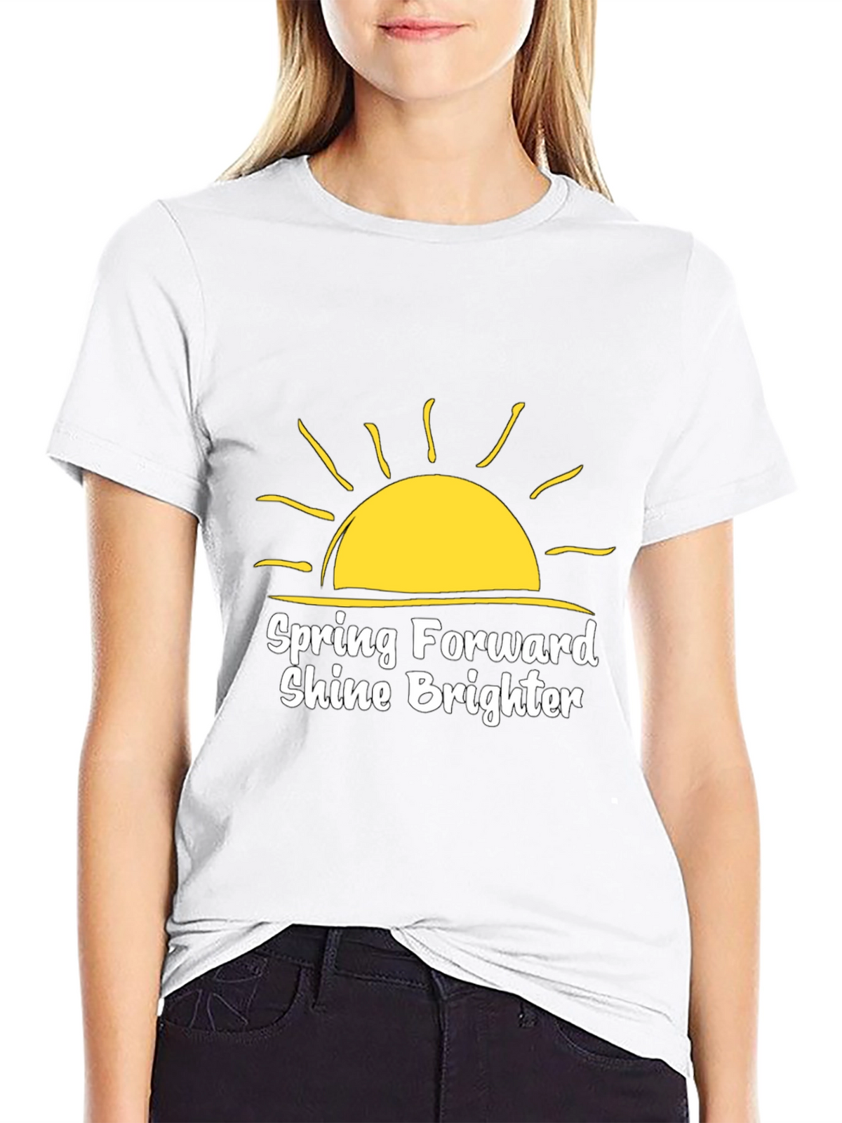 Spring Forward Shine Brighter Black T-Shirt