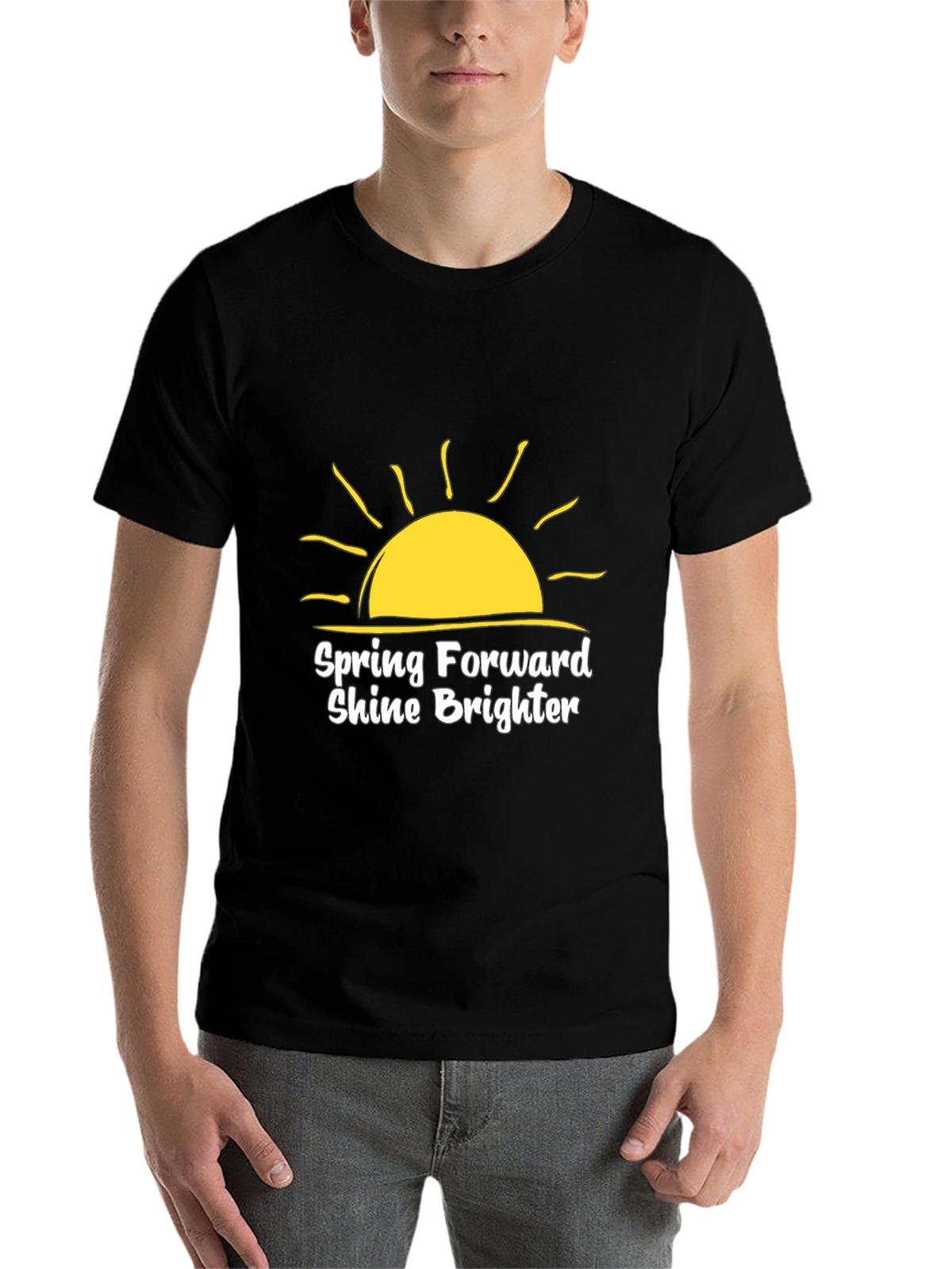 Spring Forward Shine Brighter Black T-Shirt