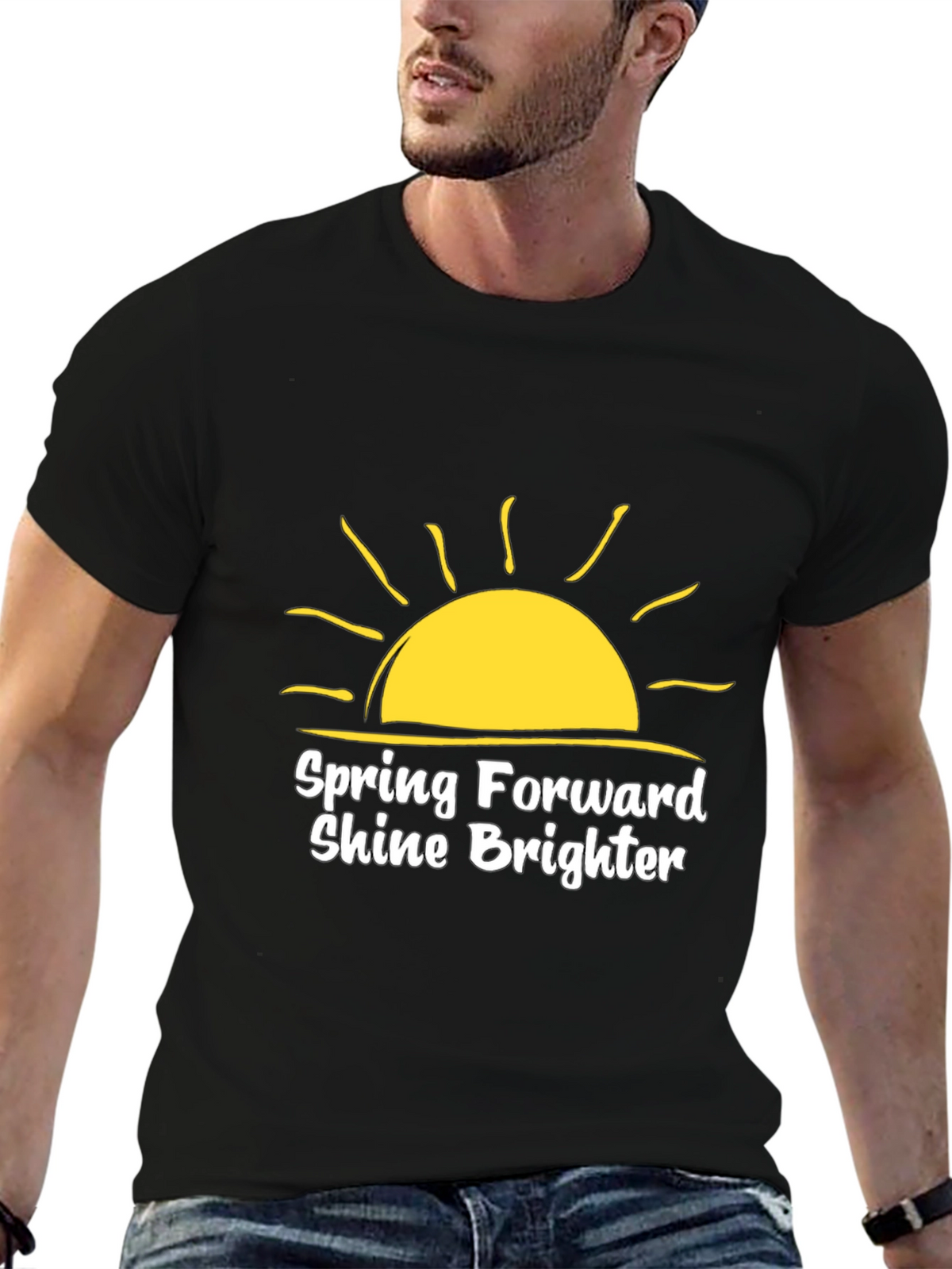 Spring Forward Shine Brighter Black T-Shirt