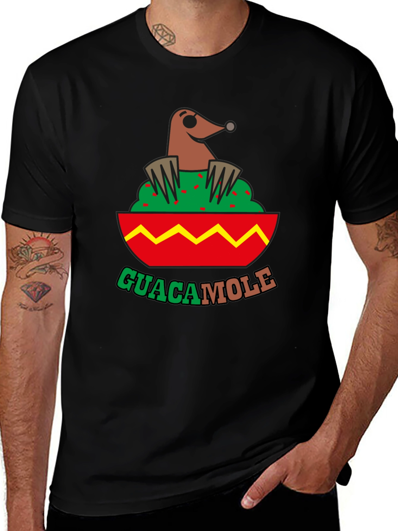 Guacamole Mole T-Shirt - Novelty Food Pun Tee