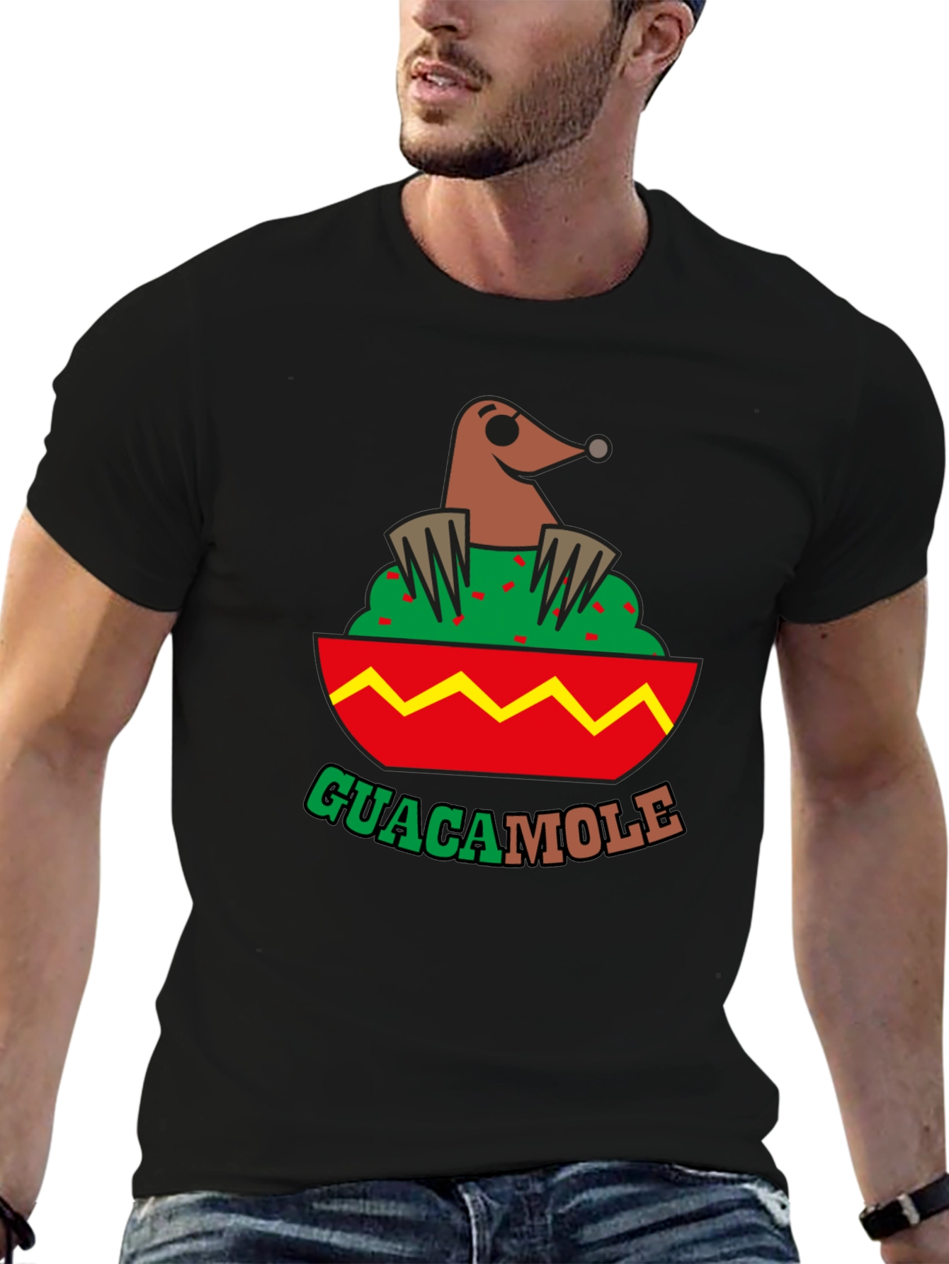 Guacamole Mole T-Shirt - Novelty Food Pun Tee