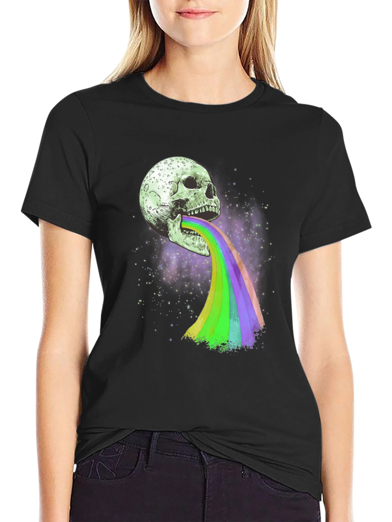 Skull Rainbow Graphic Tee - Unique Design
