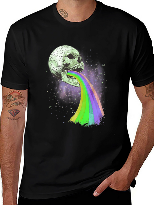 Skull Rainbow Graphic Tee - Unique Design