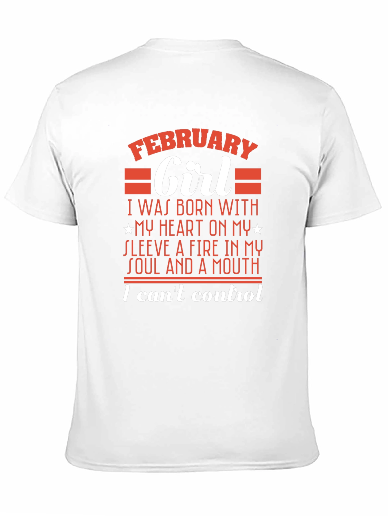 February Girl T-Shirt - Heart on Sleeve Design