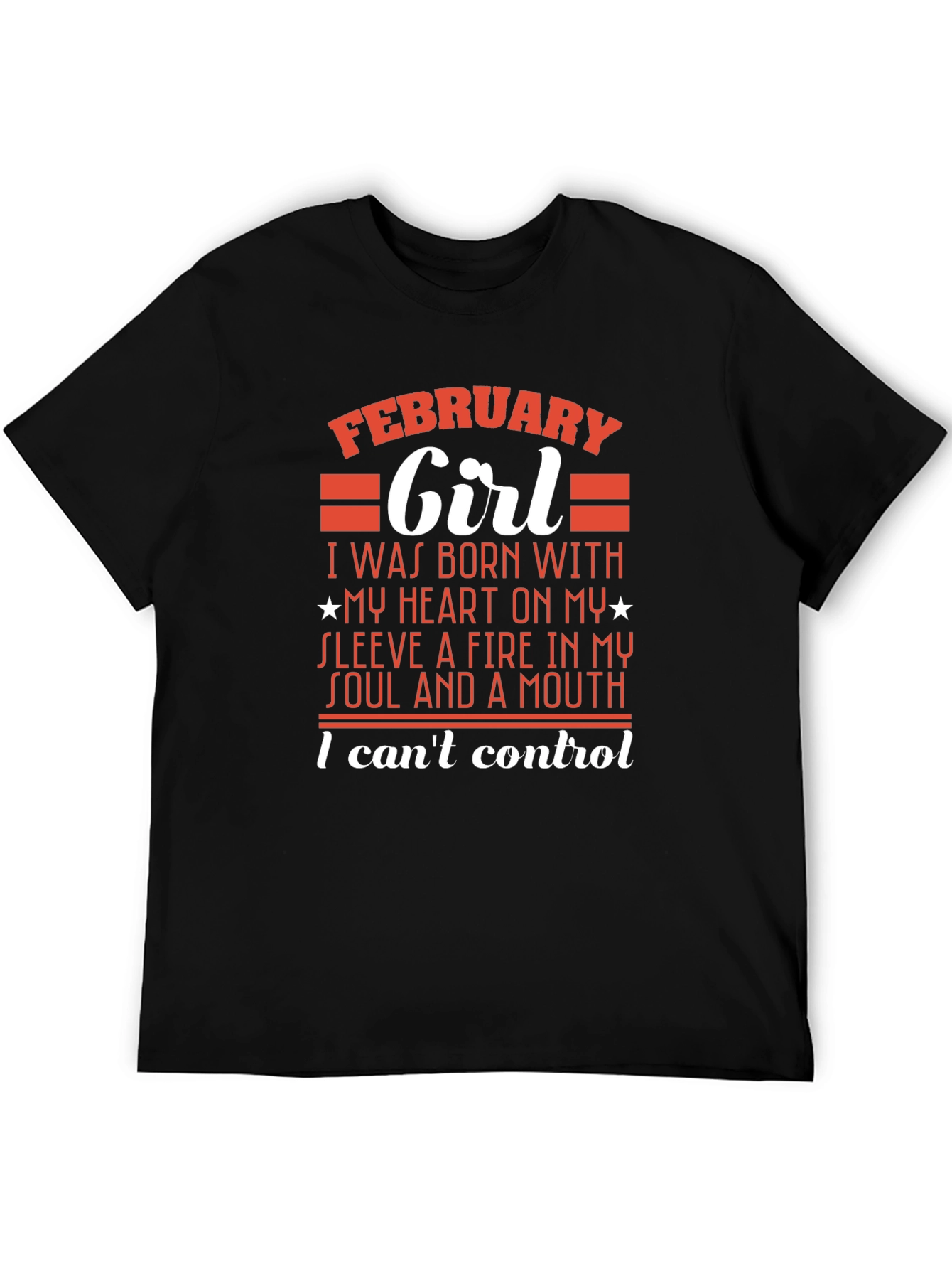 February Girl T-Shirt - Heart on Sleeve Design
