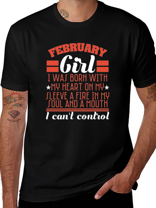 February Girl T-Shirt - Heart on Sleeve Design