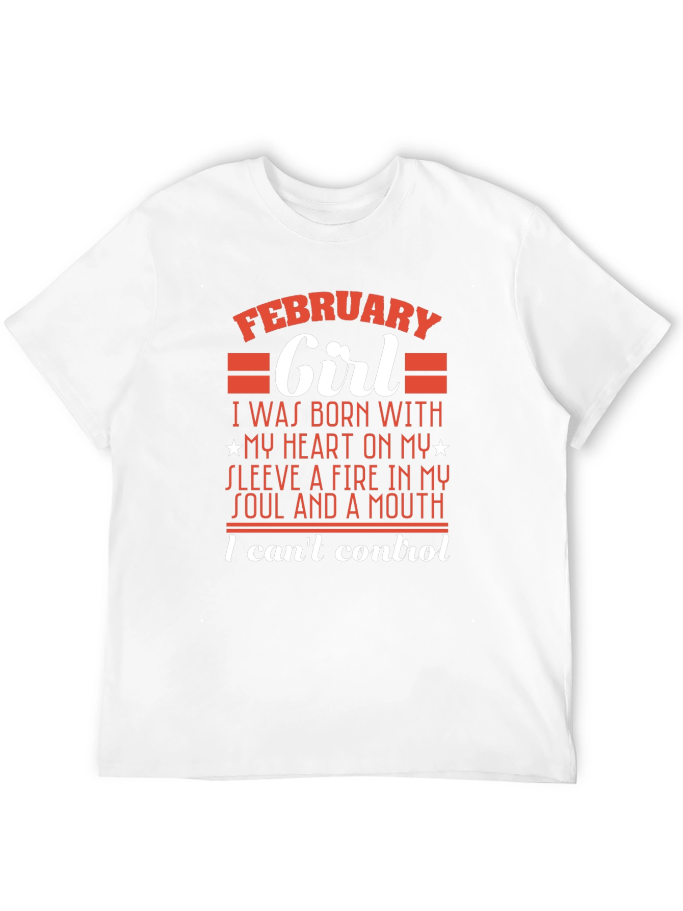 February Girl T-Shirt - Heart on Sleeve Design
