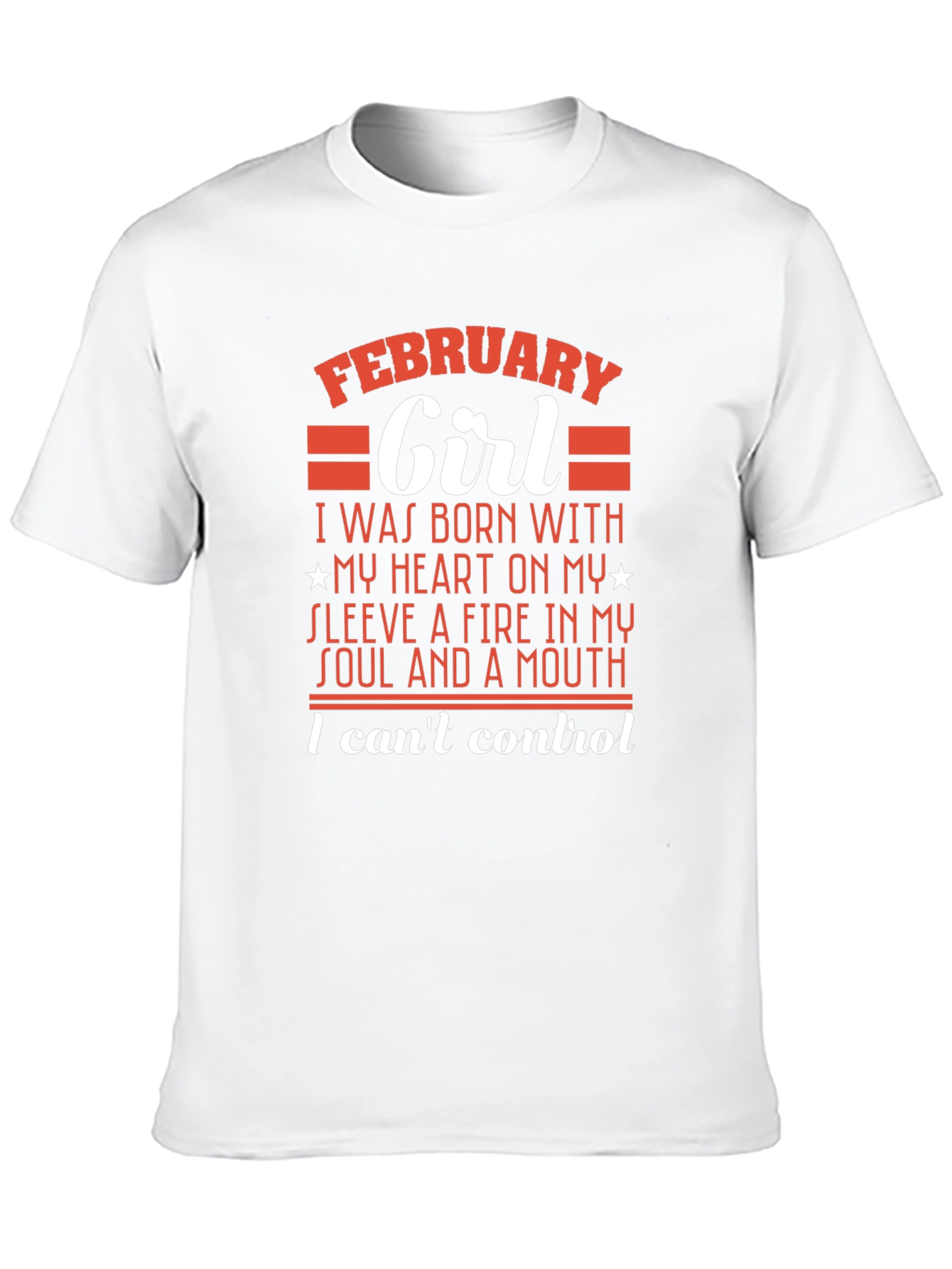 February Girl T-Shirt - Heart on Sleeve Design