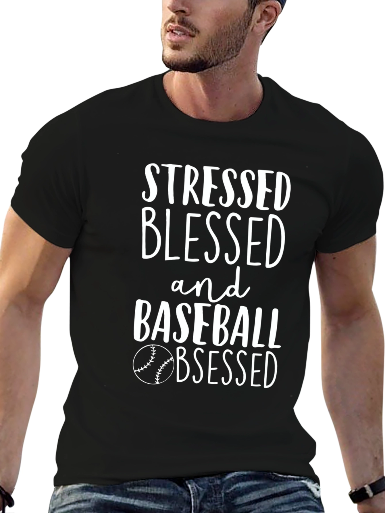 Stressed Blessed Baseball Obsessed Tee