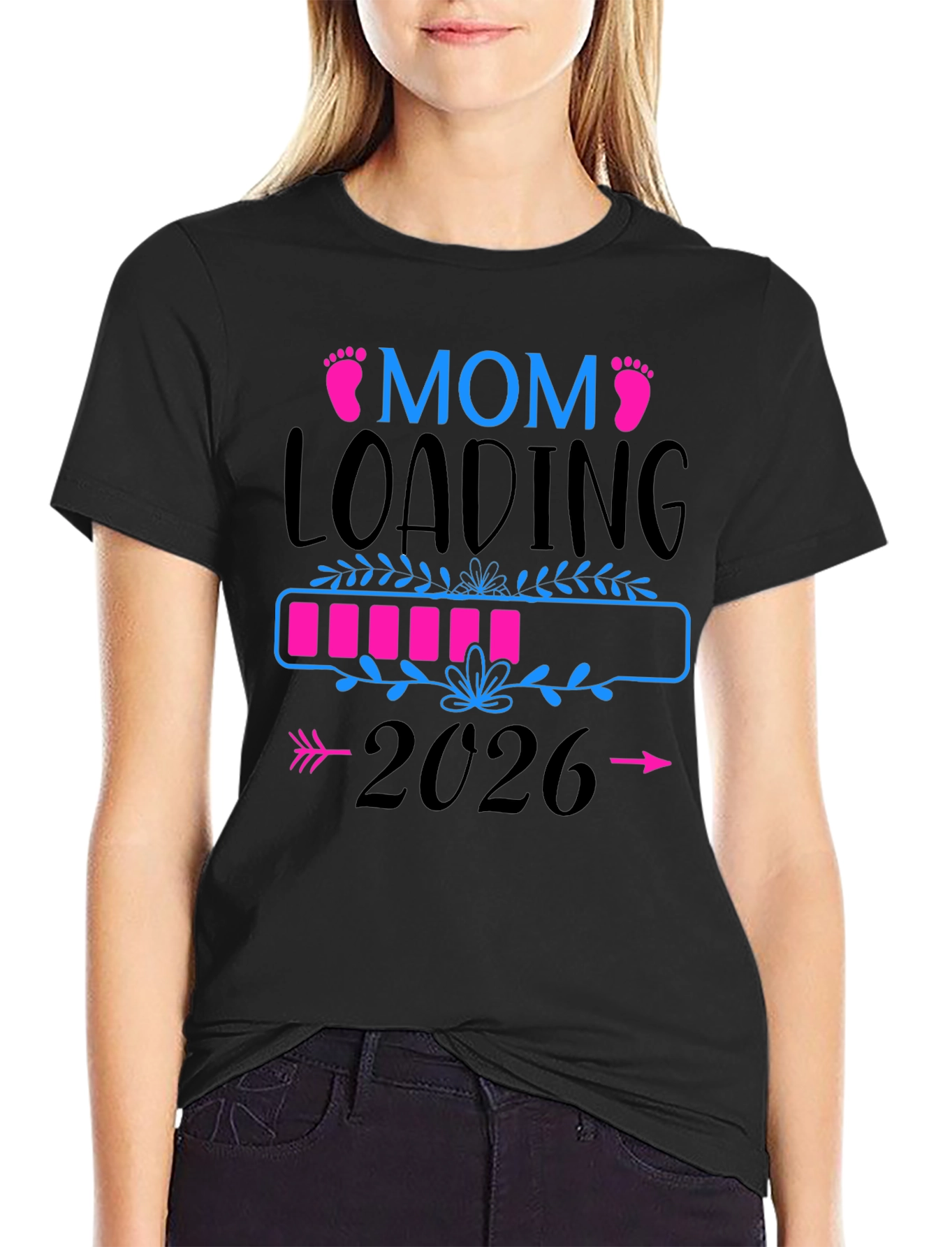 Mom Loading 2026 Pregnancy Announcement T-Shirt