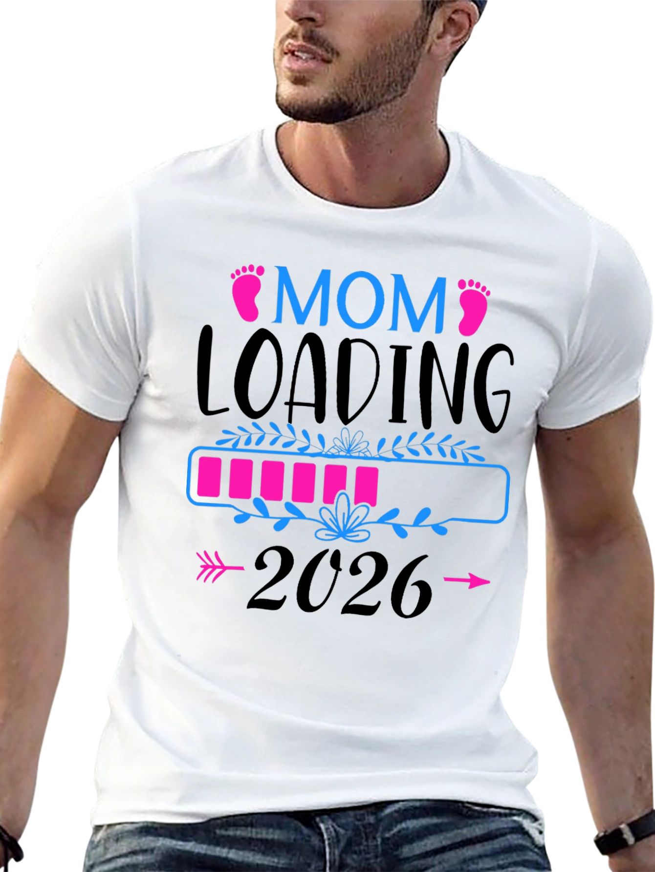 Mom Loading 2026 Pregnancy Announcement T-Shirt