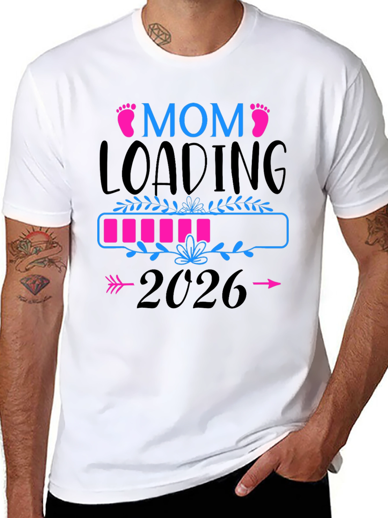 Mom Loading 2026 Pregnancy Announcement T-Shirt