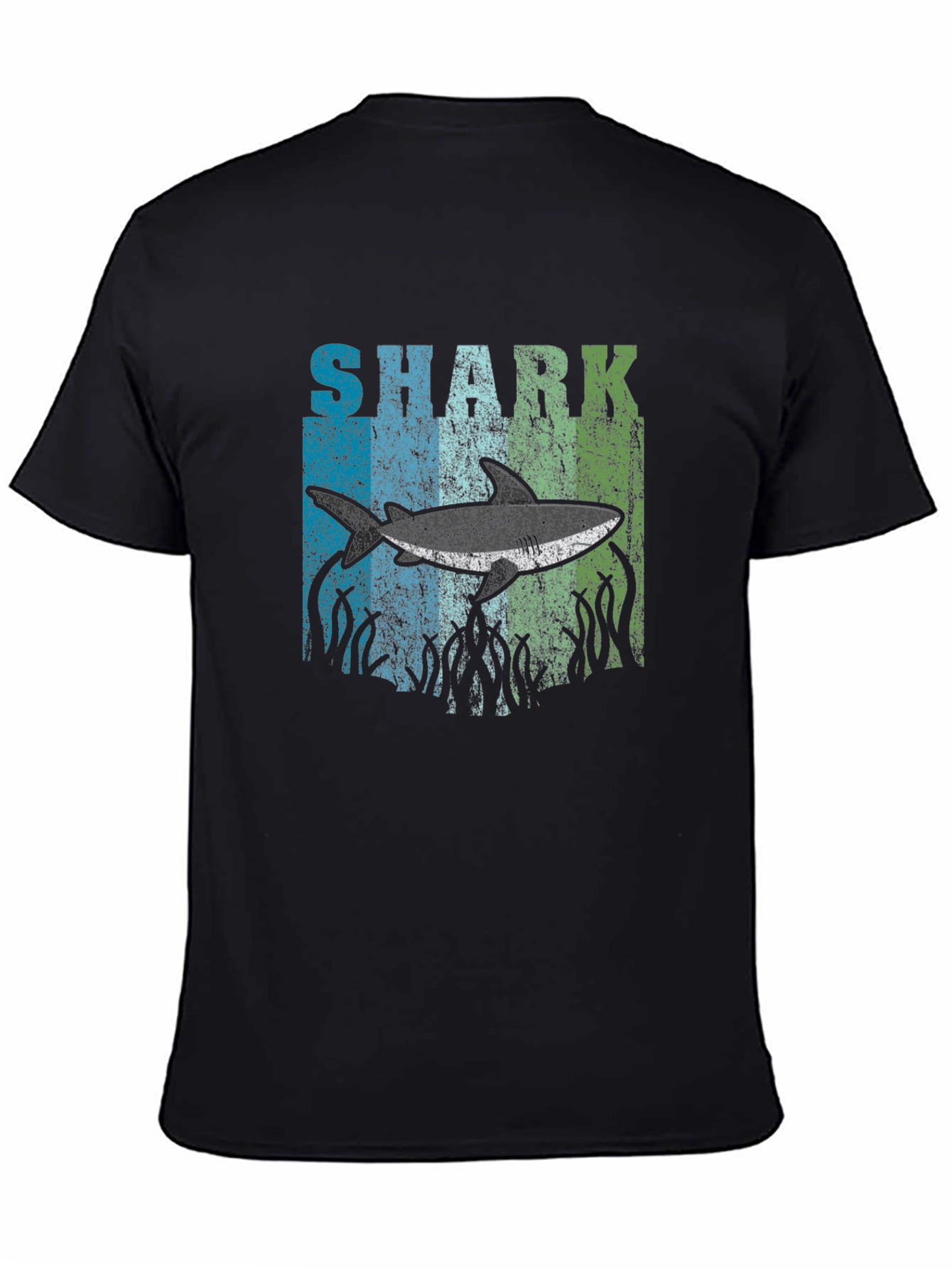 Shark Graphic T-Shirt - Distressed Design