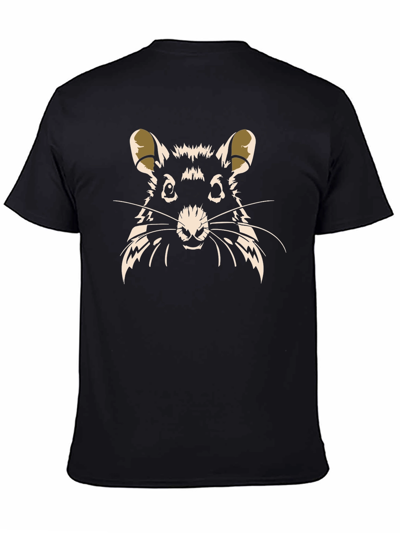 Rat Graphic Print T-Shirt - Black