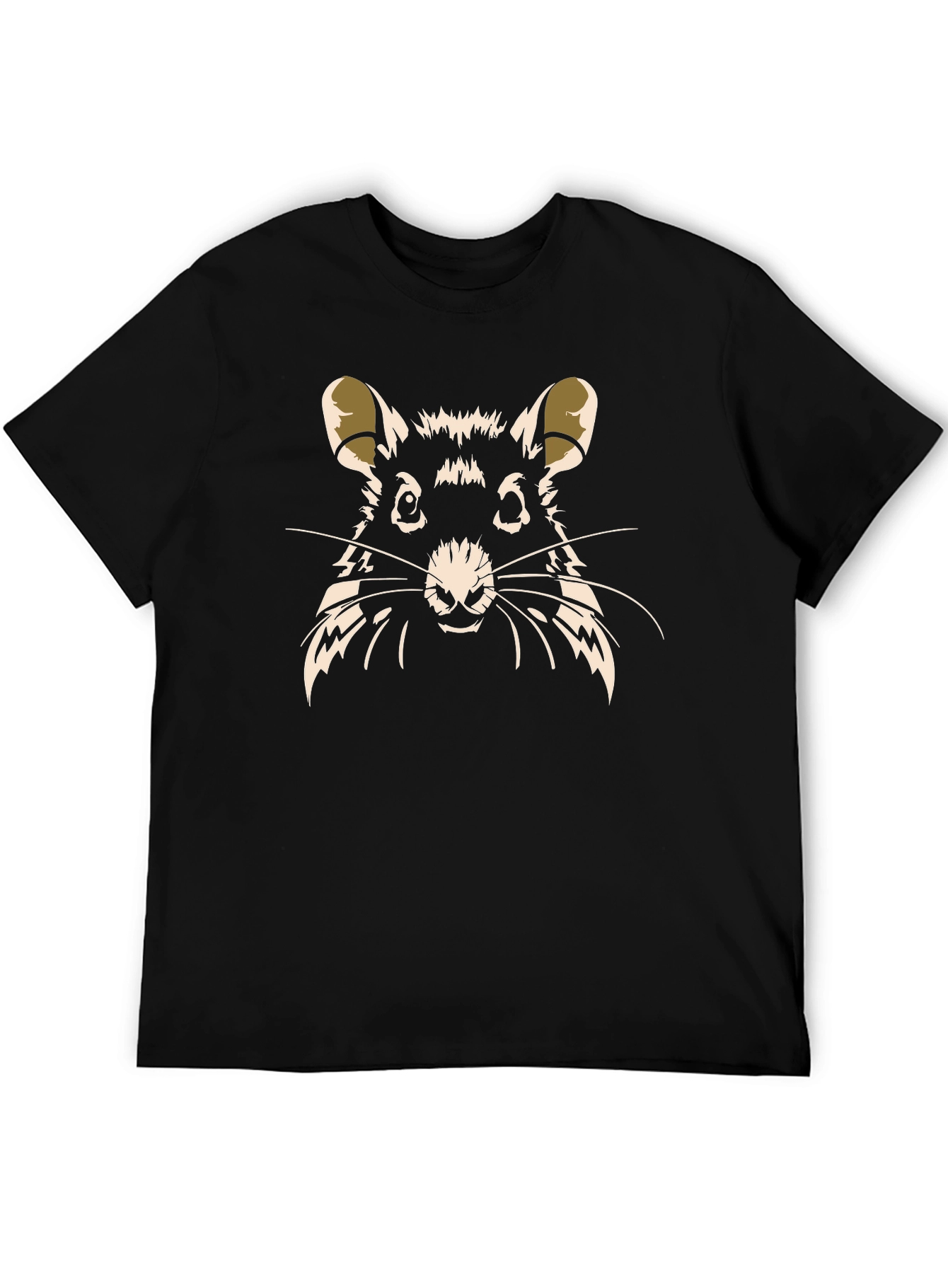 Rat Graphic Print T-Shirt - Black