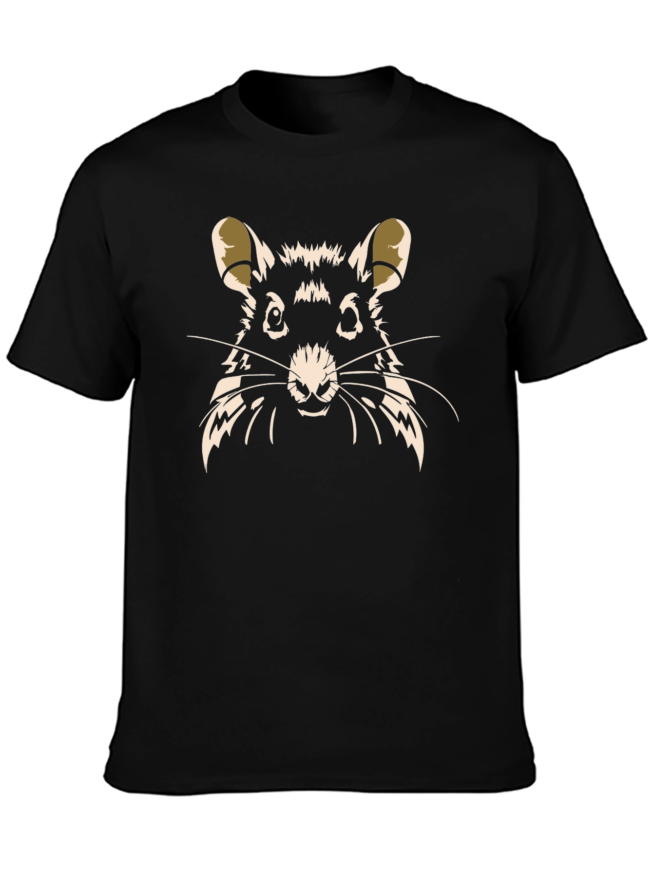 Rat Graphic Print T-Shirt - Black