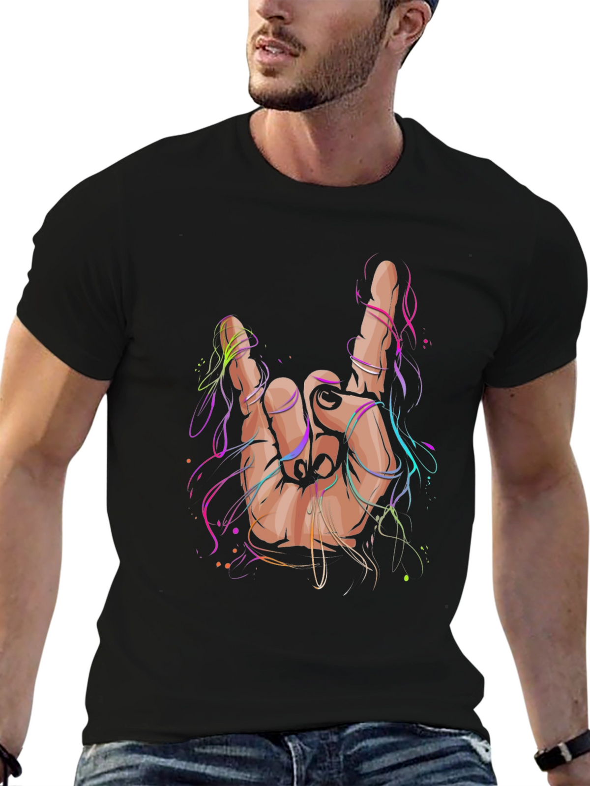 Rock On Hand T-Shirt - Bold Graphic Tee