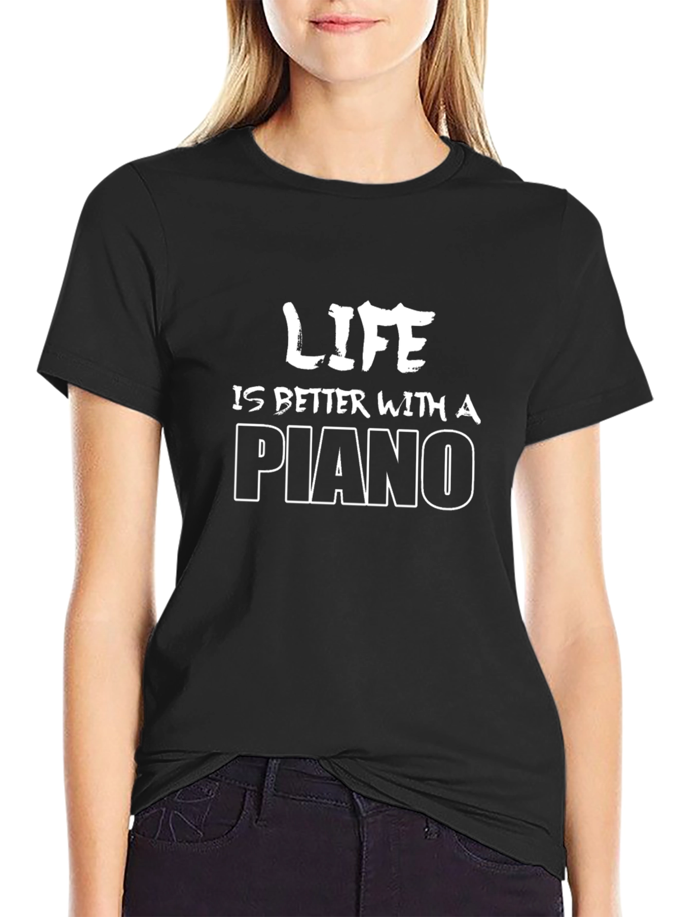 Life is Better with a Piano Graphic T-Shirt