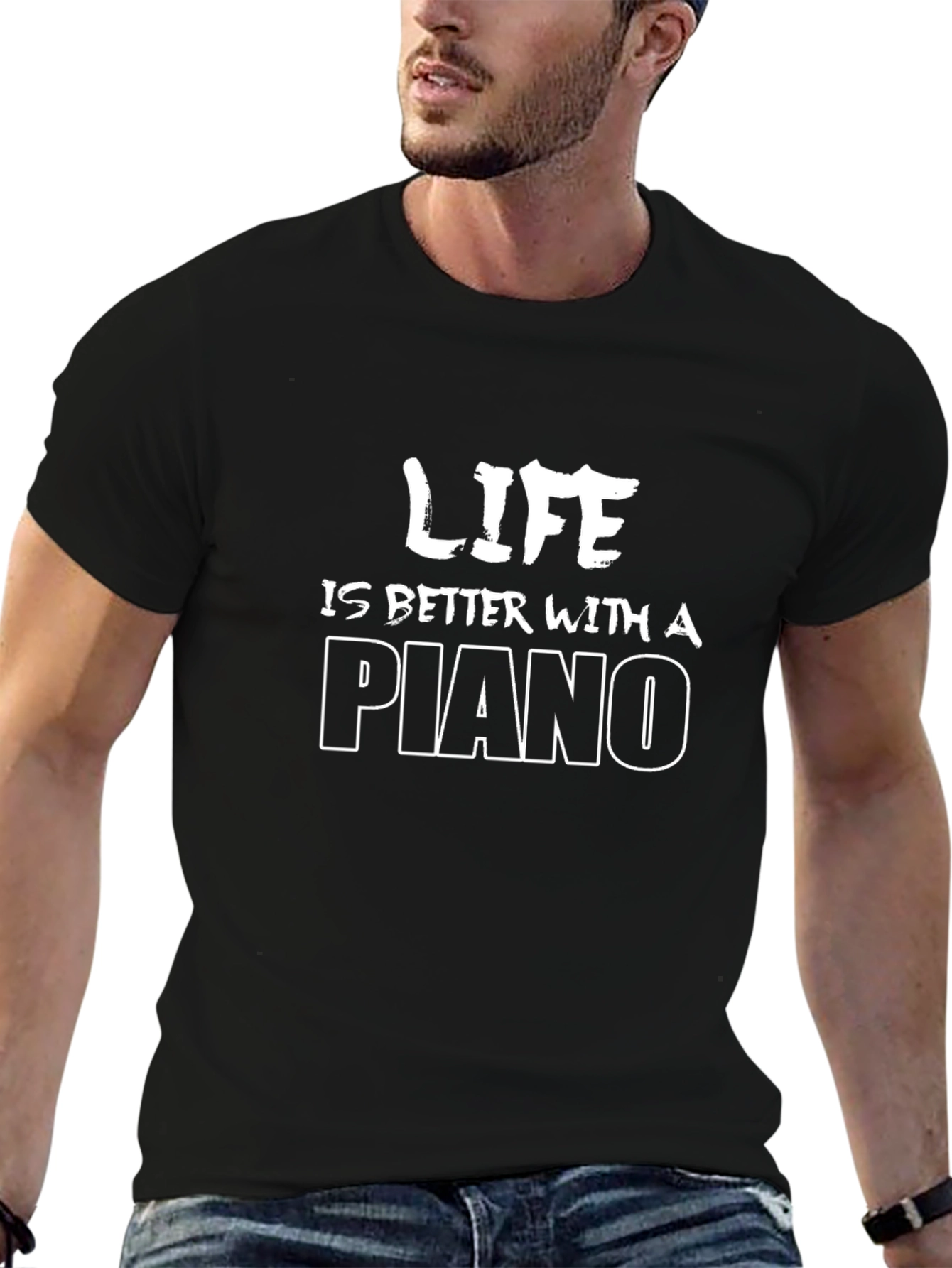 Life is Better with a Piano Graphic T-Shirt