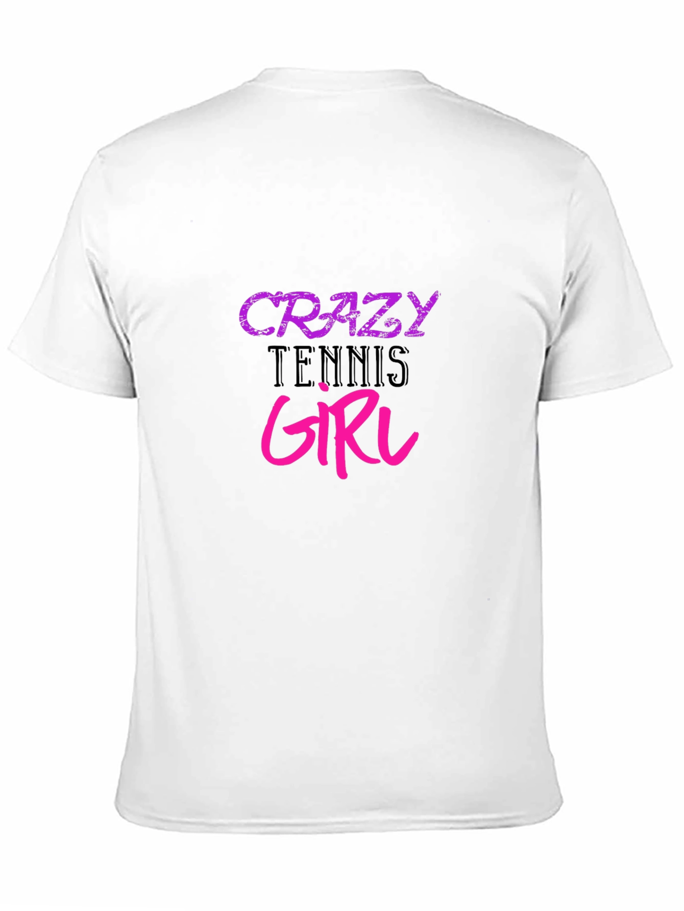Crazy Tennis Girl Black T-Shirt