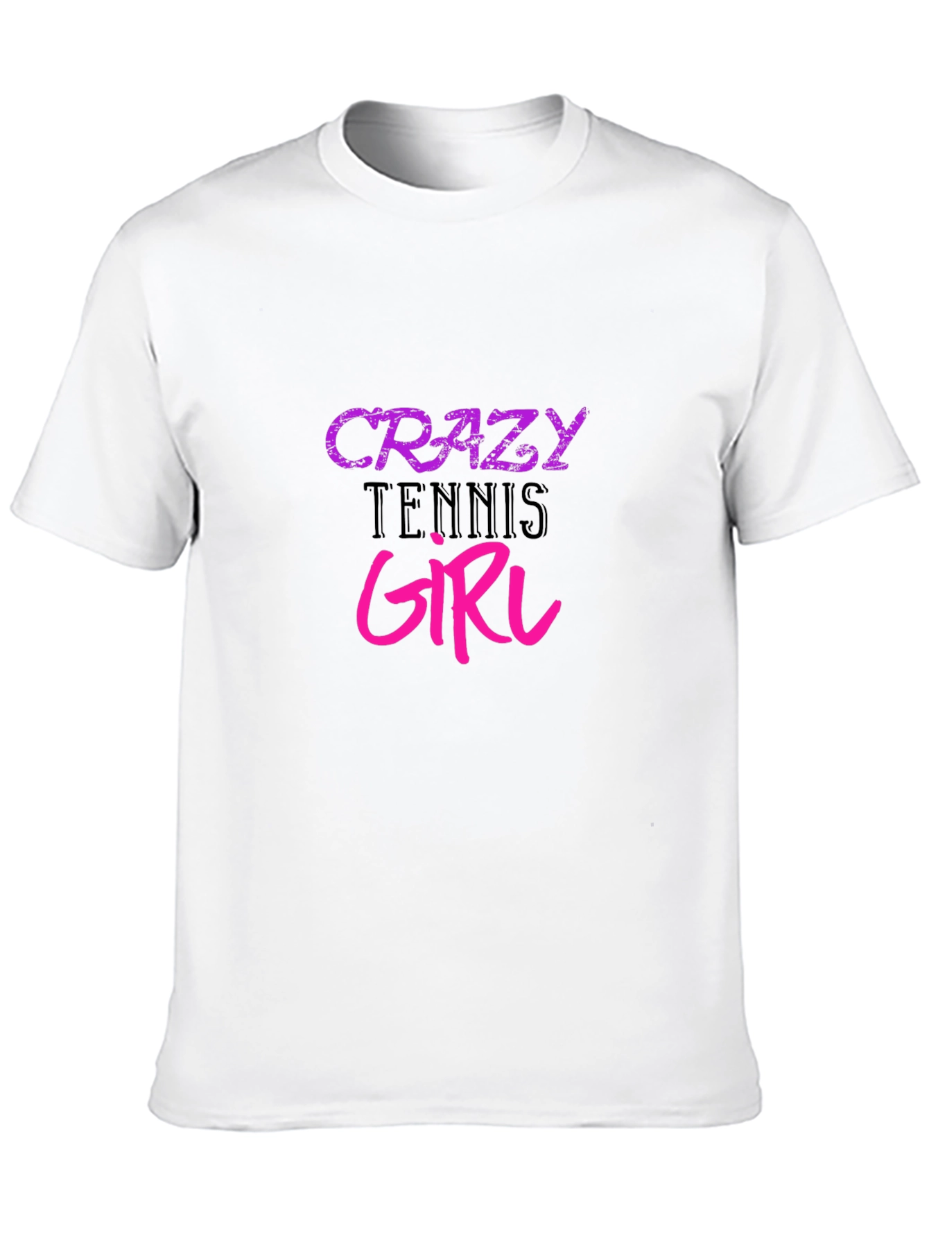 Crazy Tennis Girl Black T-Shirt