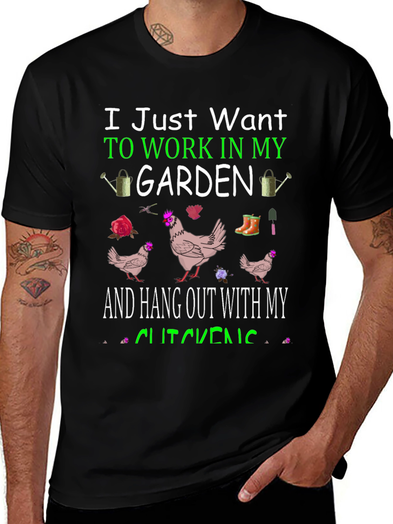 Work in My Garden Chicken T-Shirt