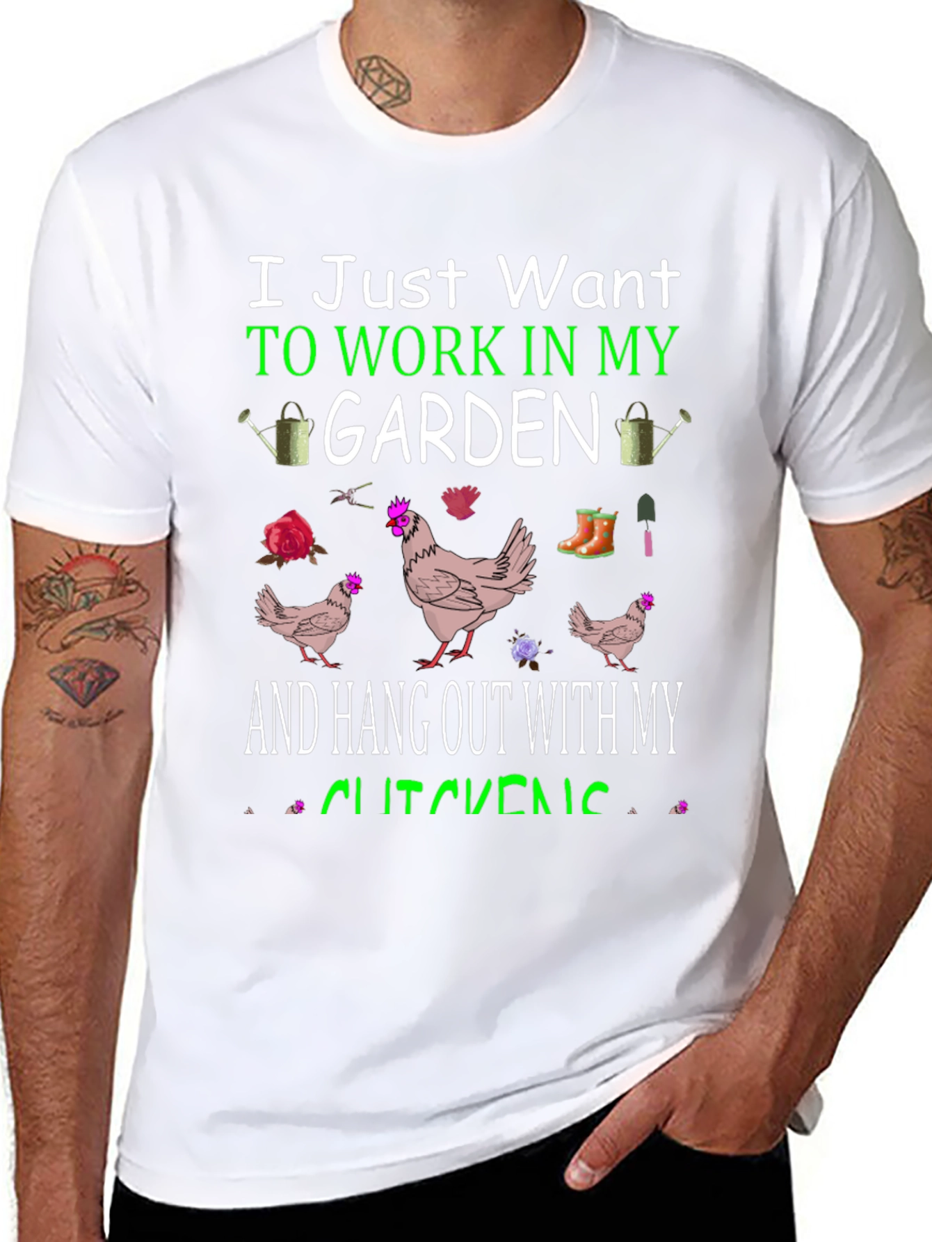 Work in My Garden Chicken T-Shirt