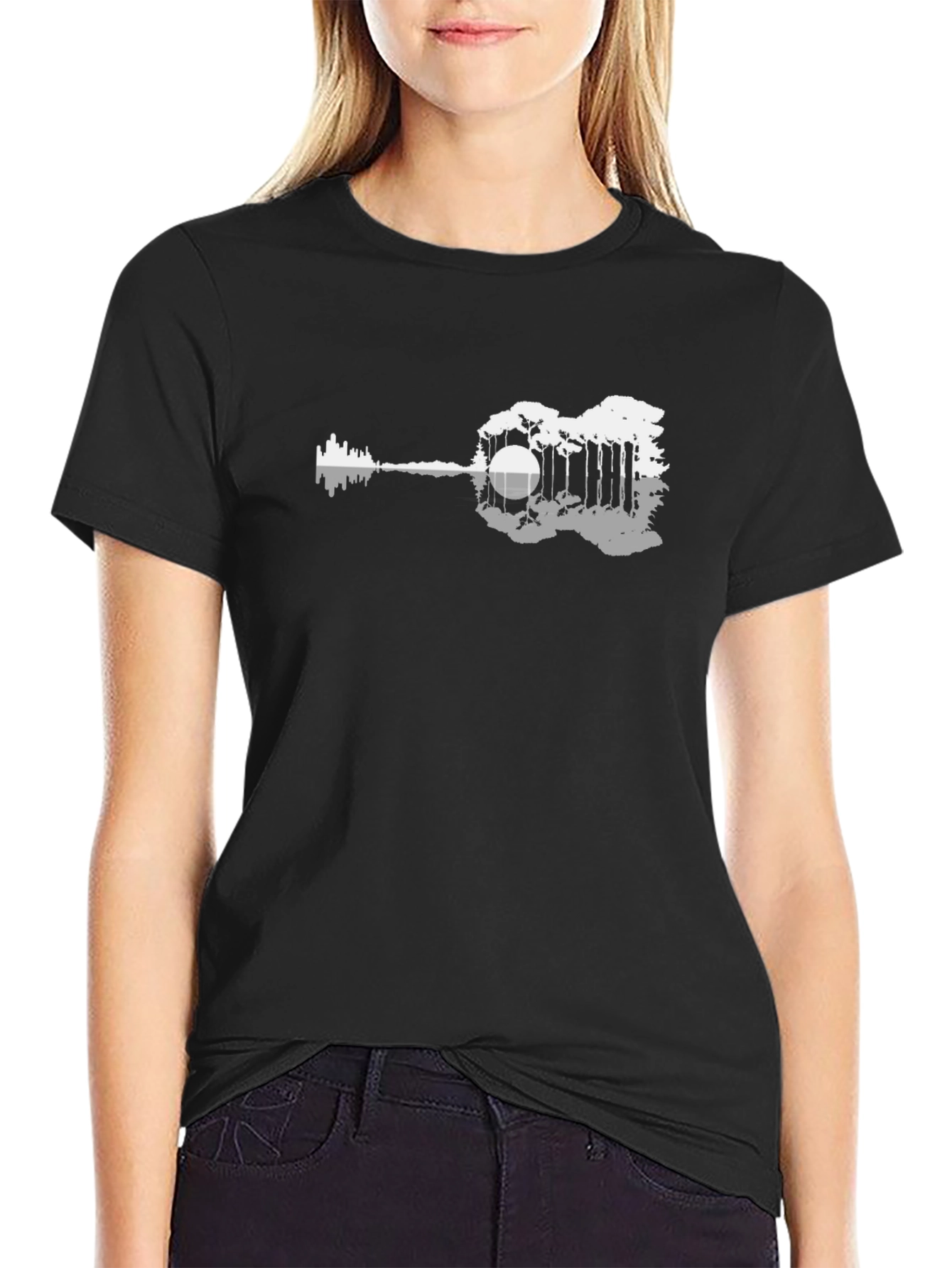 Nature Guitar Graphic Tee - Black