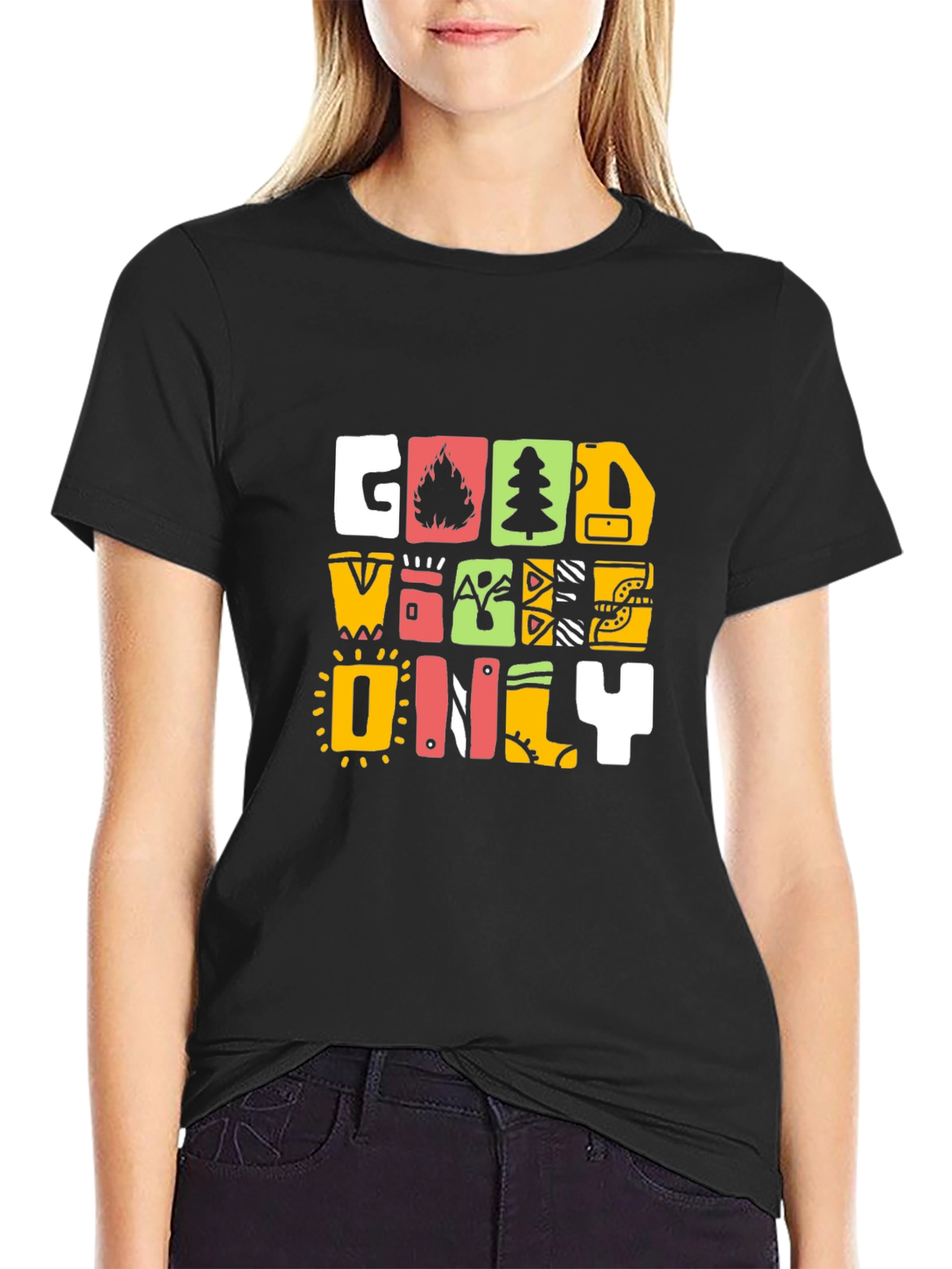Good Vibes Only Graphic Print T-Shirt