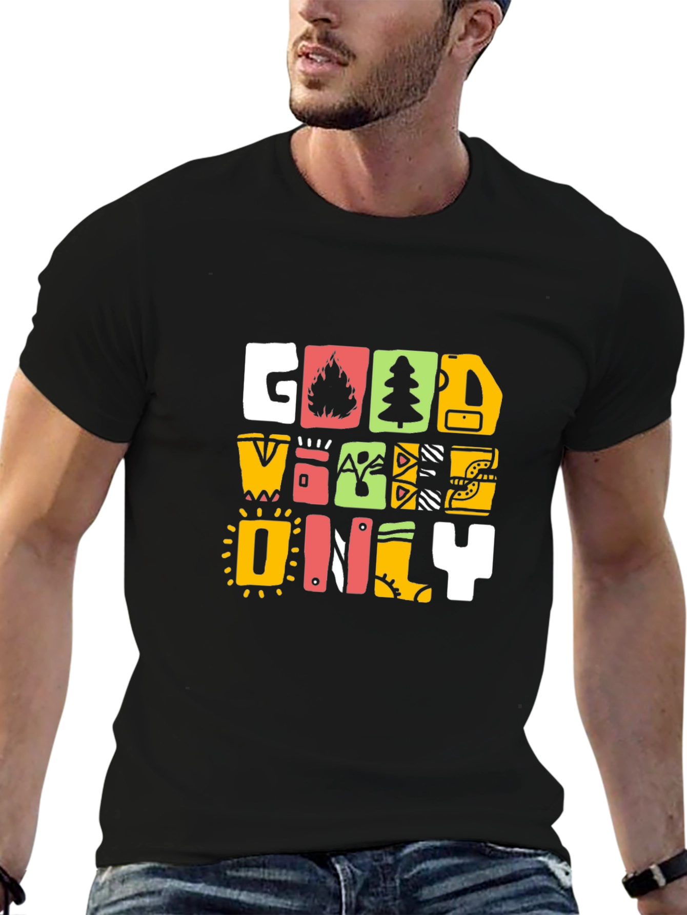 Good Vibes Only Graphic Print T-Shirt