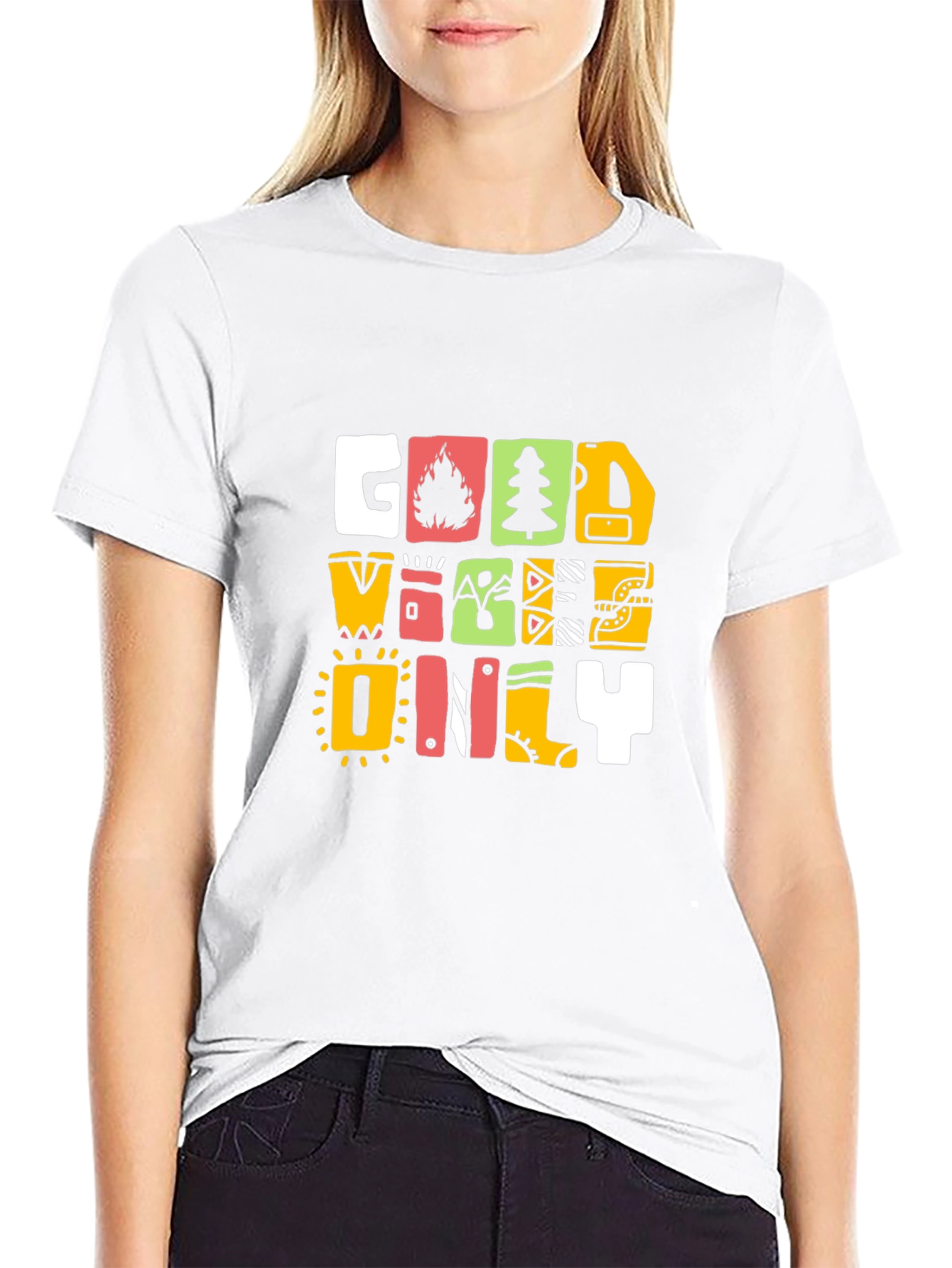 Good Vibes Only Graphic Print T-Shirt