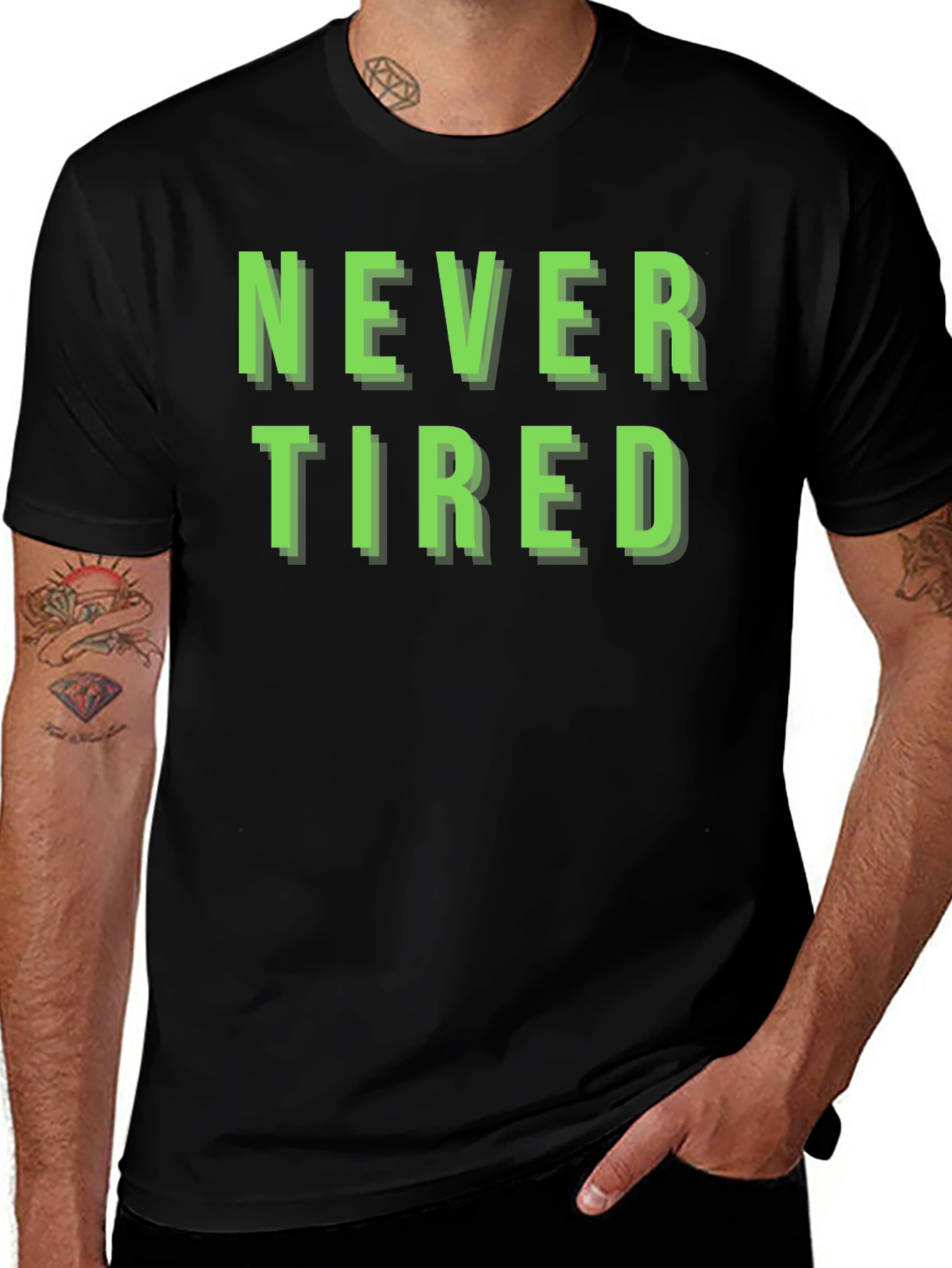 Never Tired Graphic T-Shirt - Black