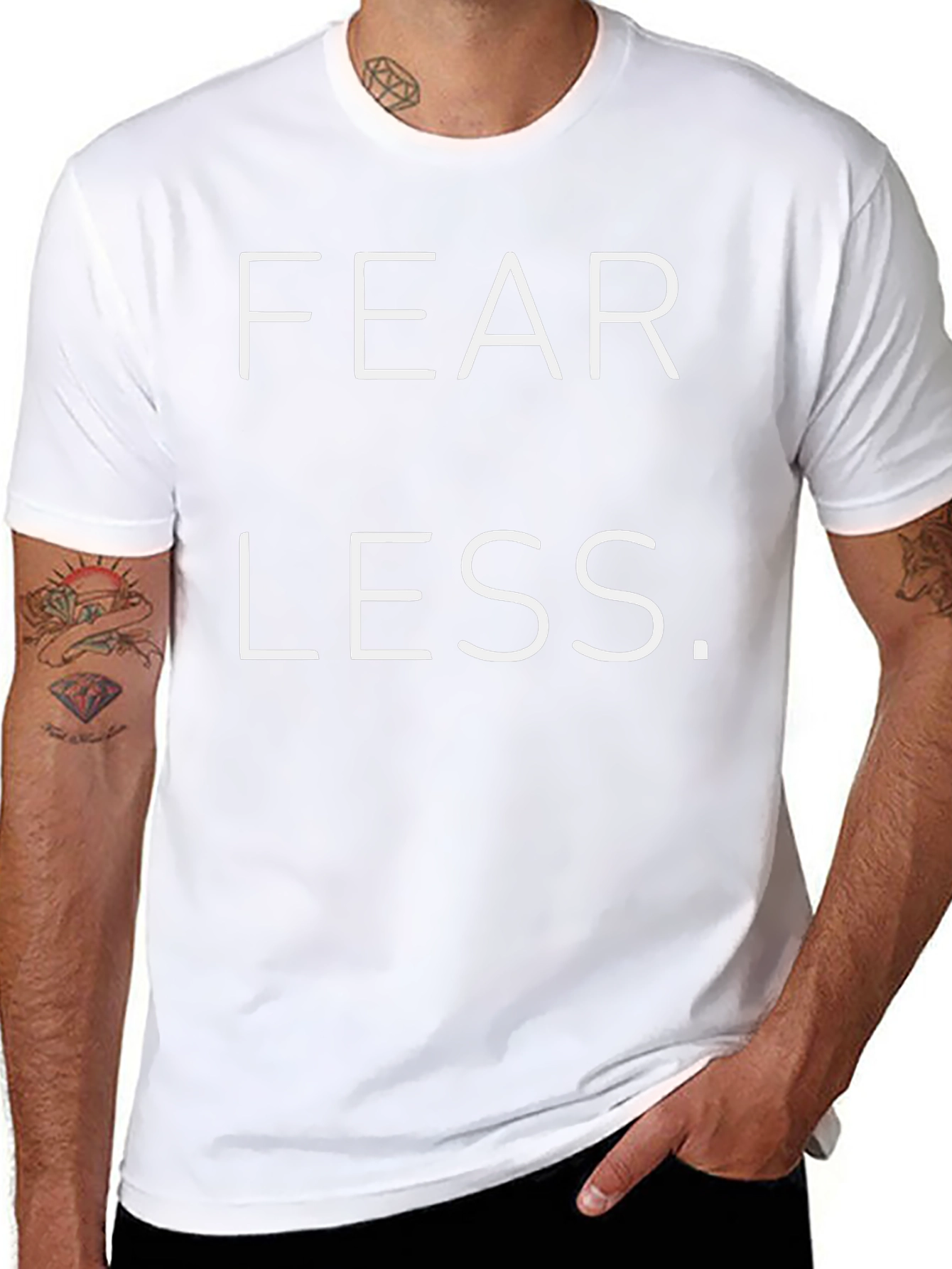 Fear Less Graphic Print Black T-Shirt