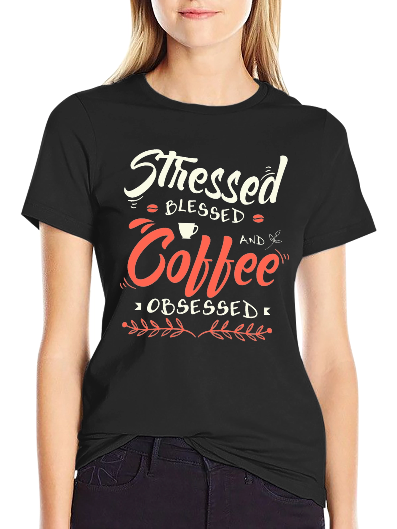 Stressed Blessed Coffee Obsessed T-Shirt