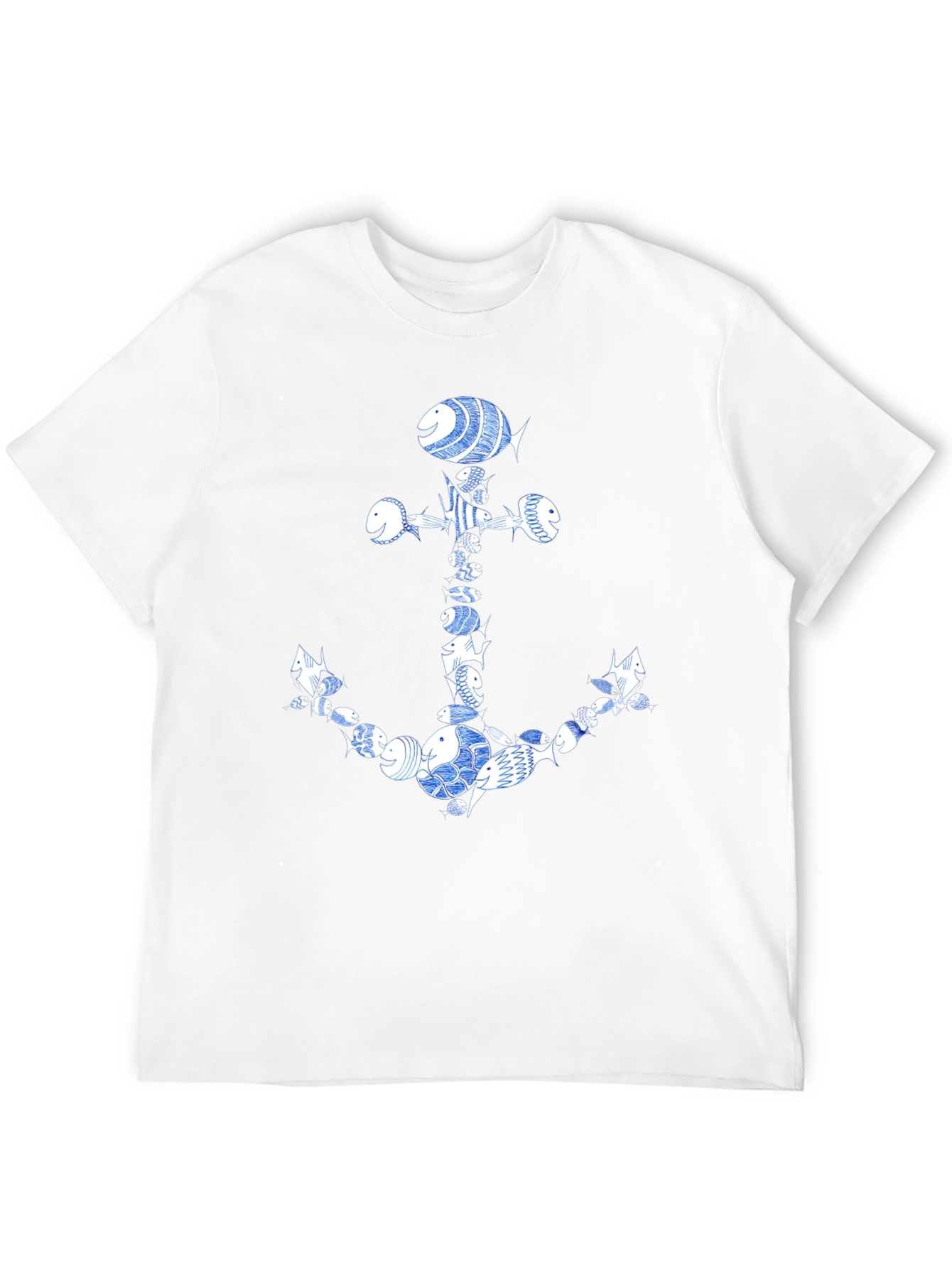 Fish Anchor Graphic Tee - Nautical Style