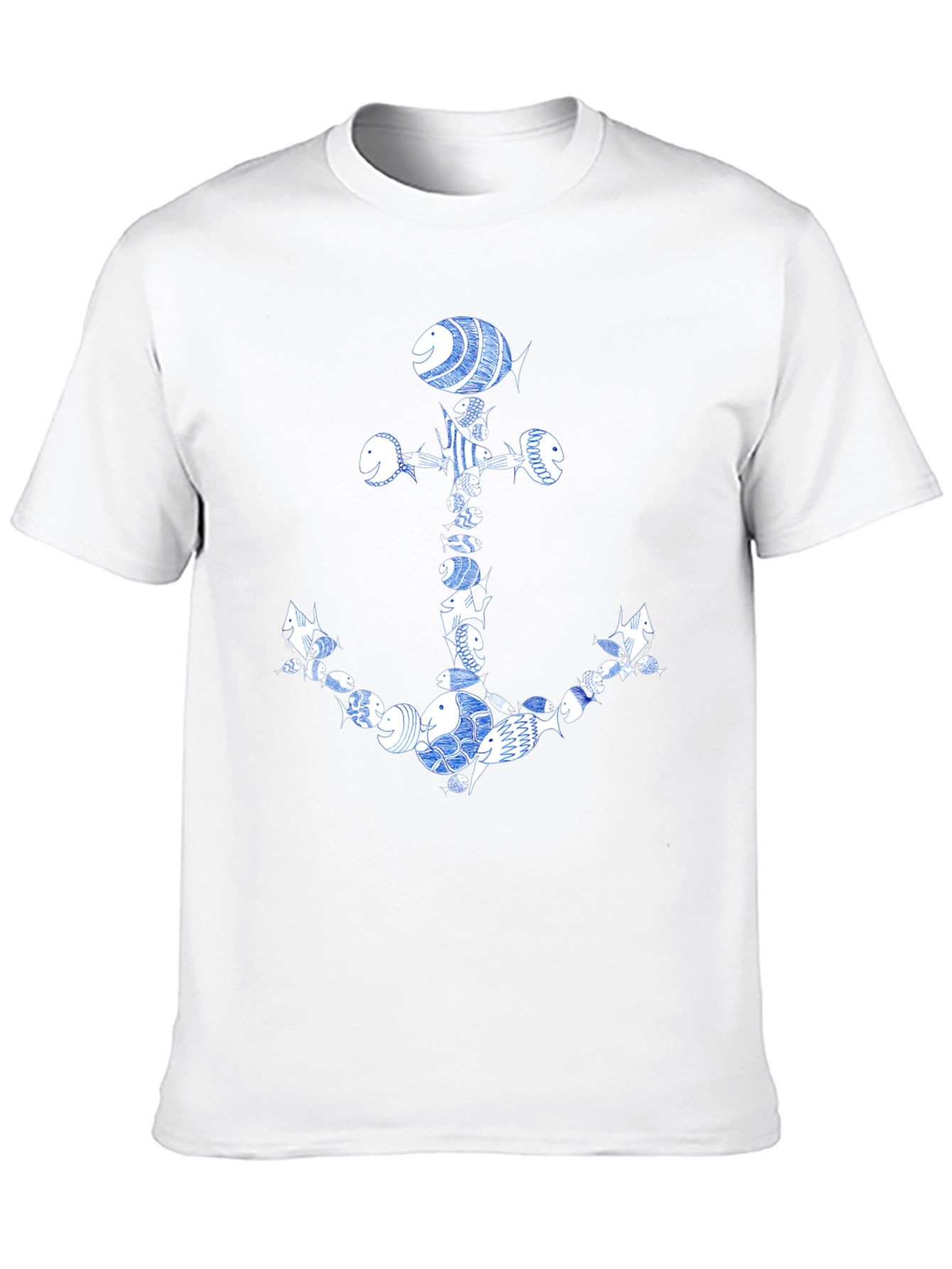 Fish Anchor Graphic Tee - Nautical Style