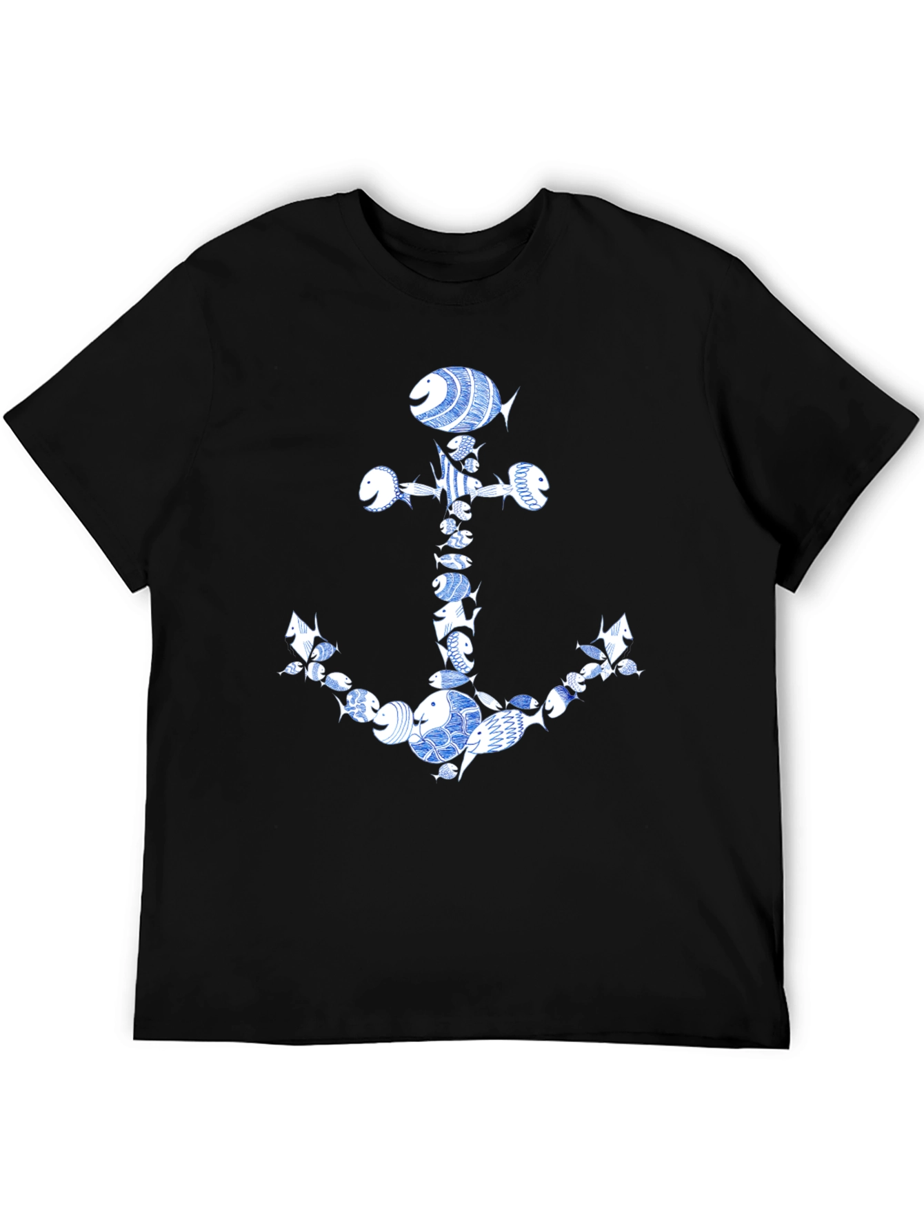 Fish Anchor Graphic Tee - Nautical Style