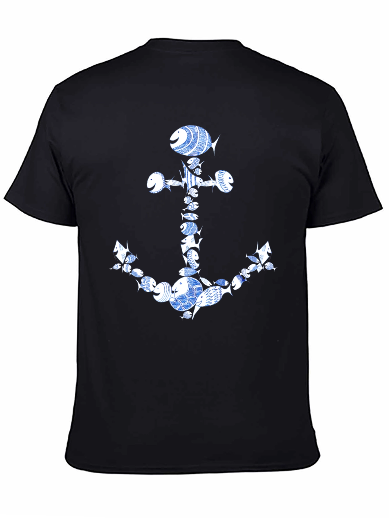 Fish Anchor Graphic Tee - Nautical Style