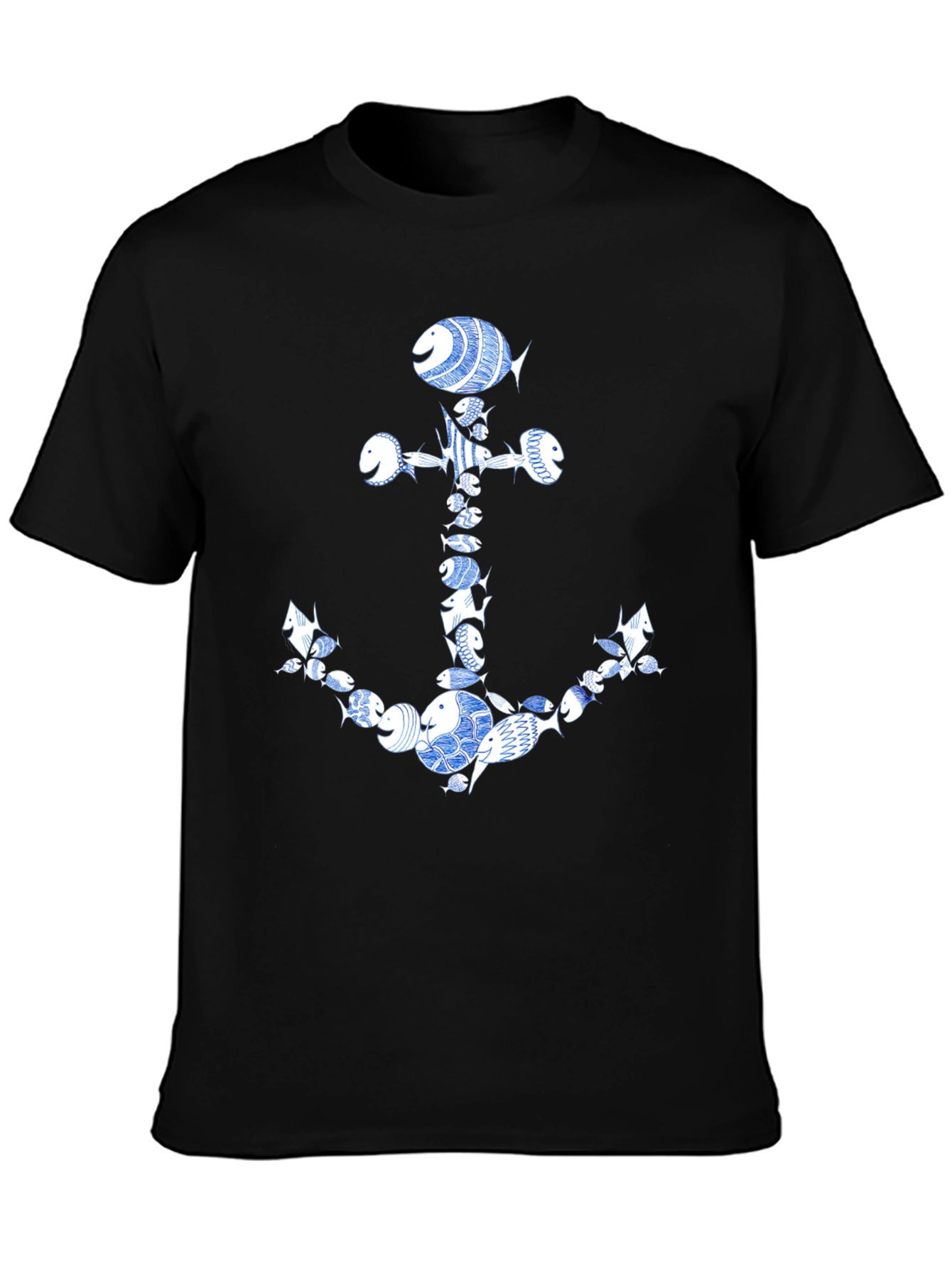 Fish Anchor Graphic Tee - Nautical Style