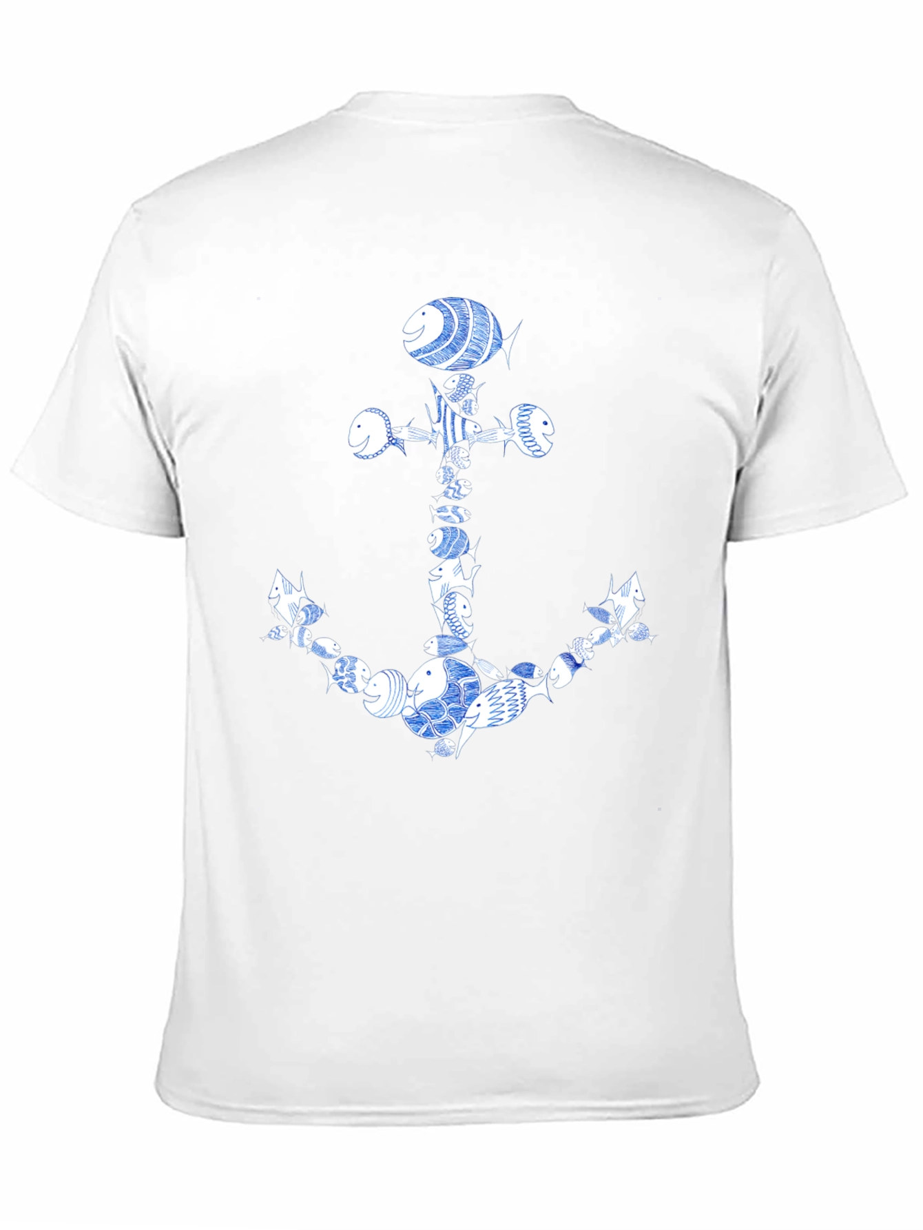 Fish Anchor Graphic Tee - Nautical Style