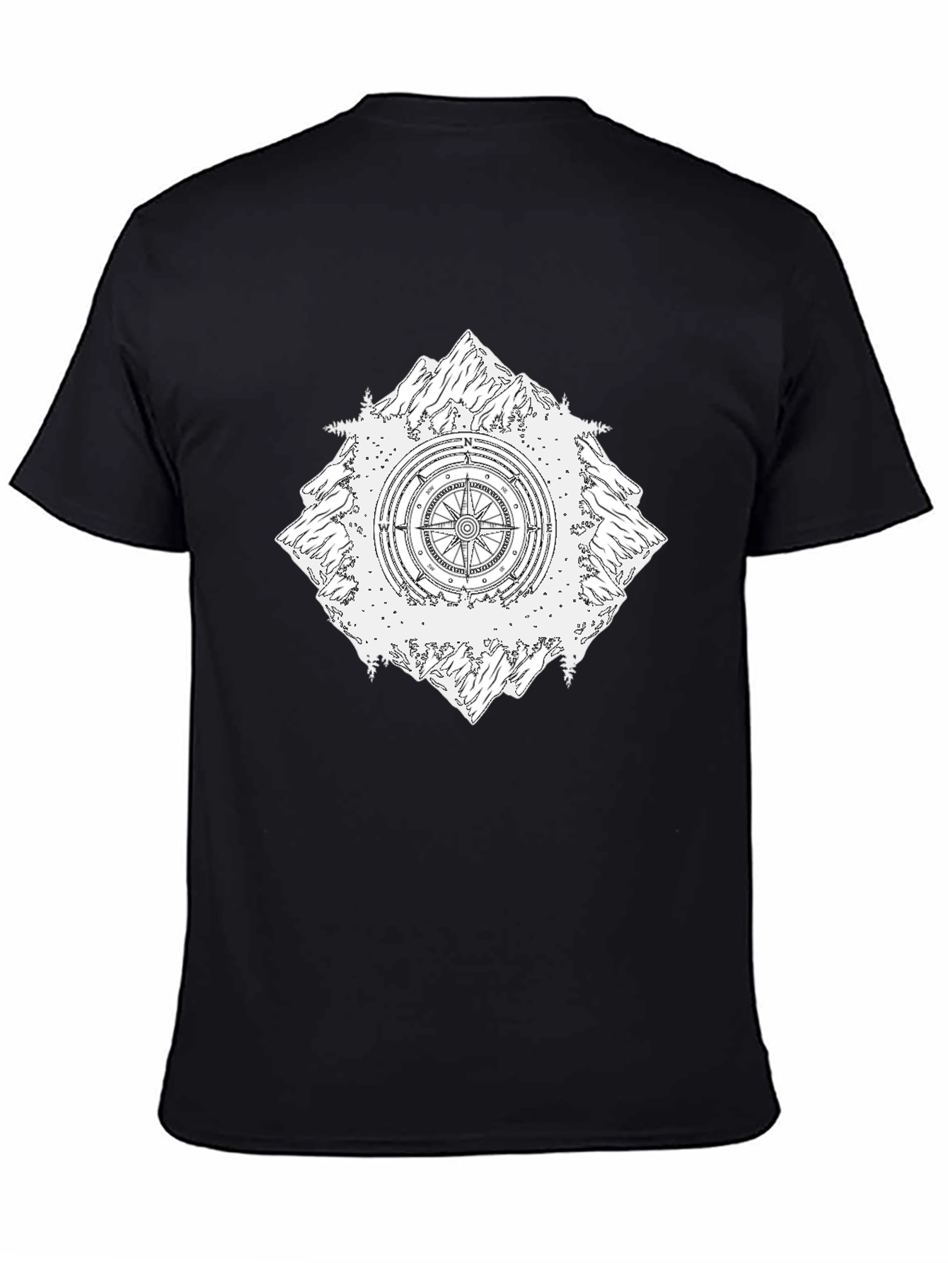 Mountain Compass Graphic Black Tee