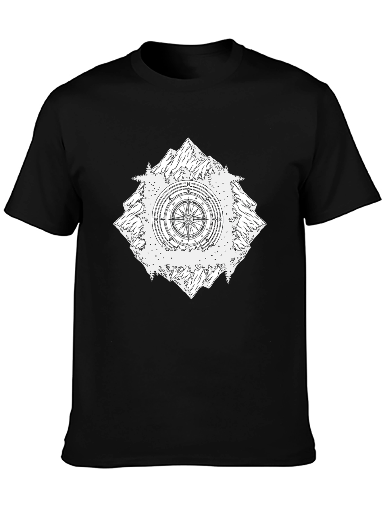 Mountain Compass Graphic Black Tee
