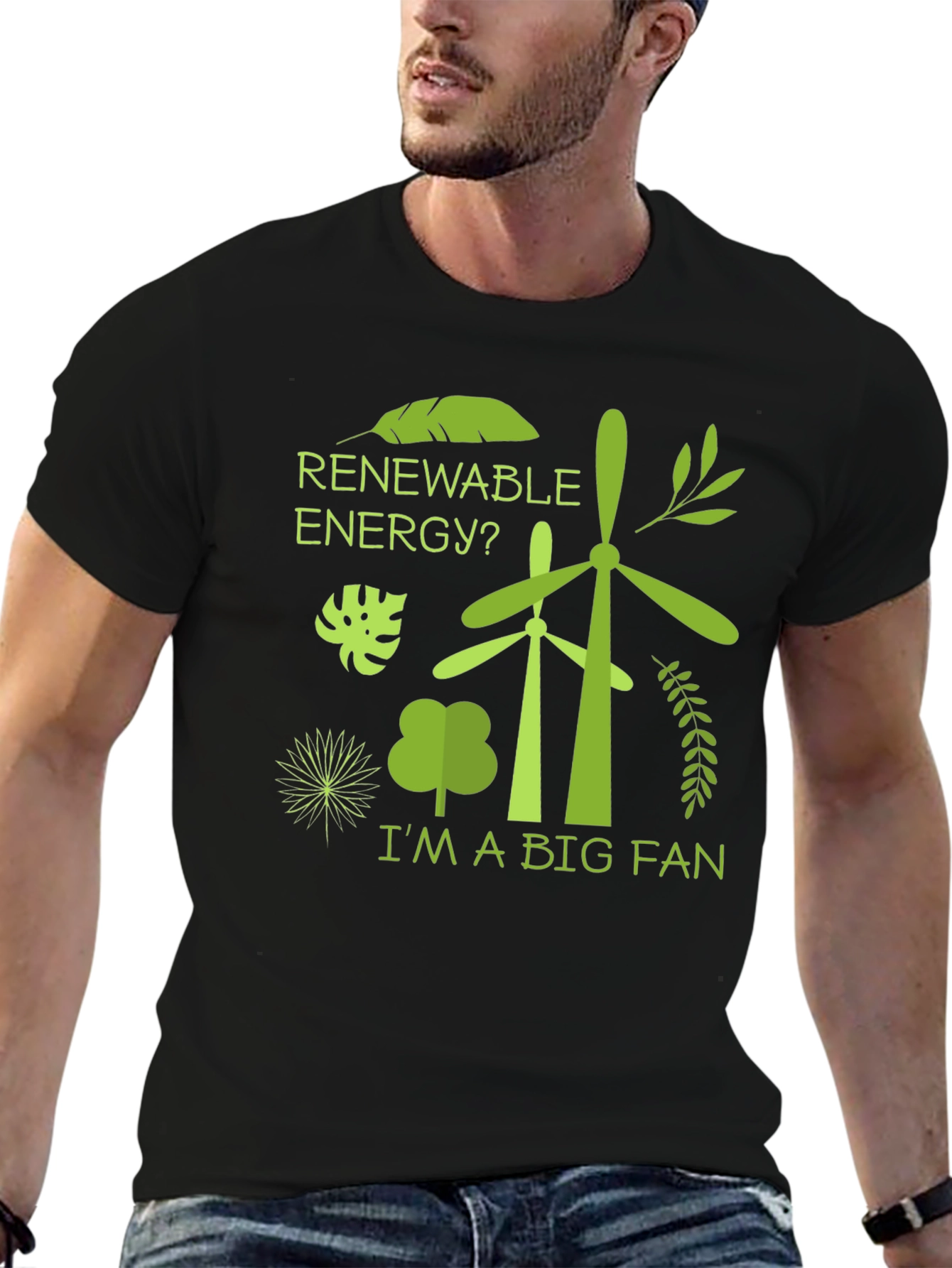 Renewable Energy Fan T-Shirt - Green Eco Design