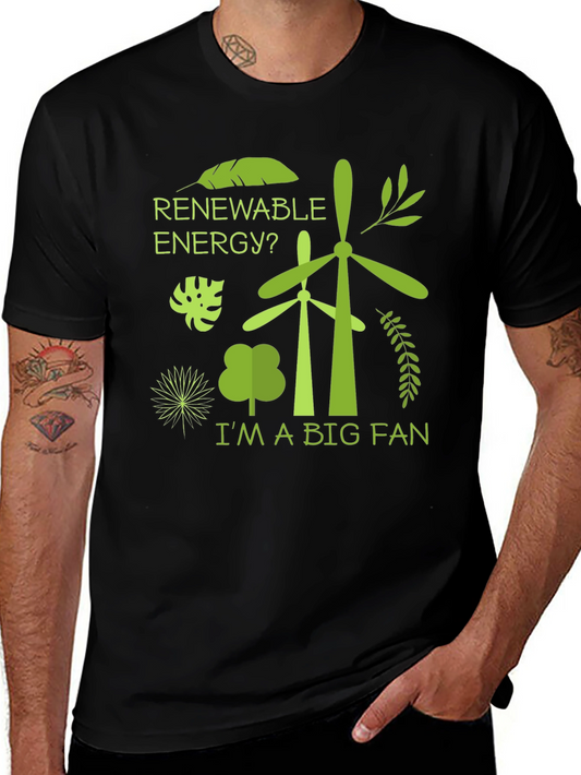 Renewable Energy Fan T-Shirt - Green Eco Design