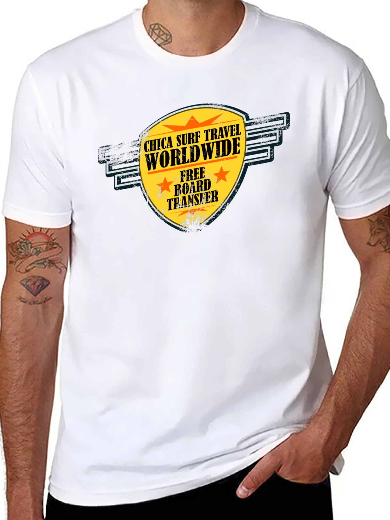 Chica Surf Travel T-Shirt - Worldwide Adventure Tee