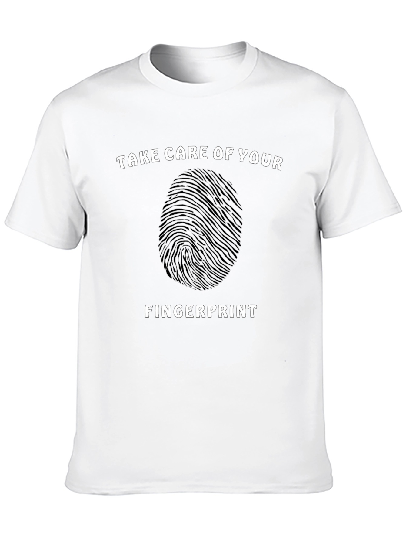 Take Care of Your Fingerprint Black T-Shirt