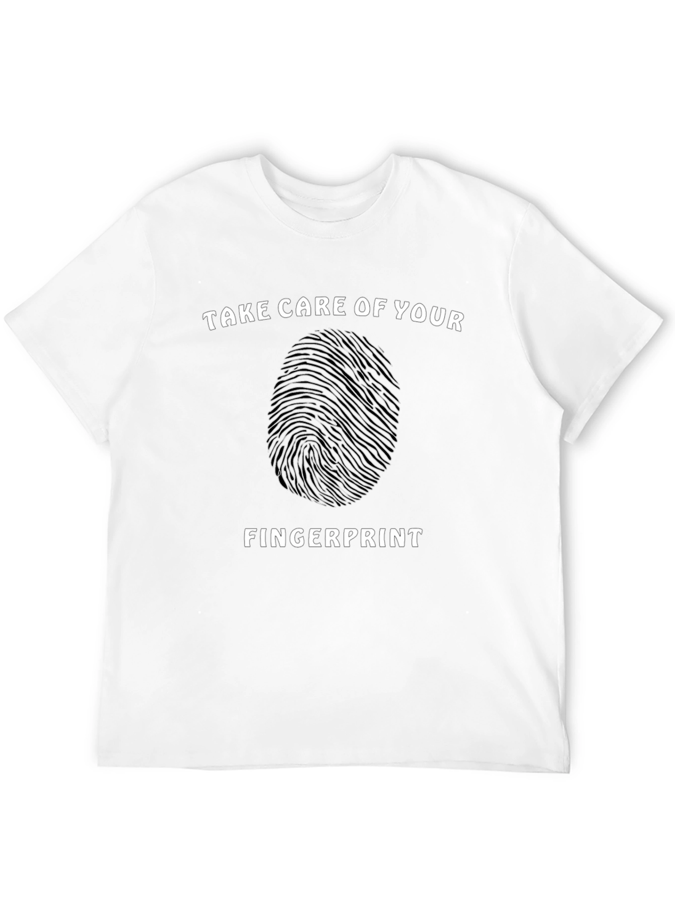 Take Care of Your Fingerprint Black T-Shirt