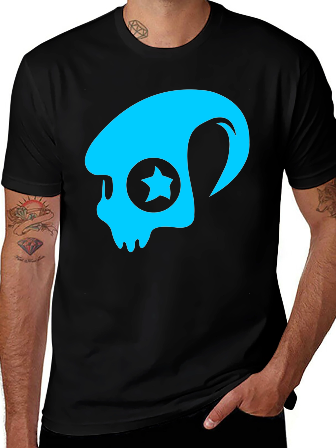 Skull Star Graphic T-Shirt - Cool Casual Tee
