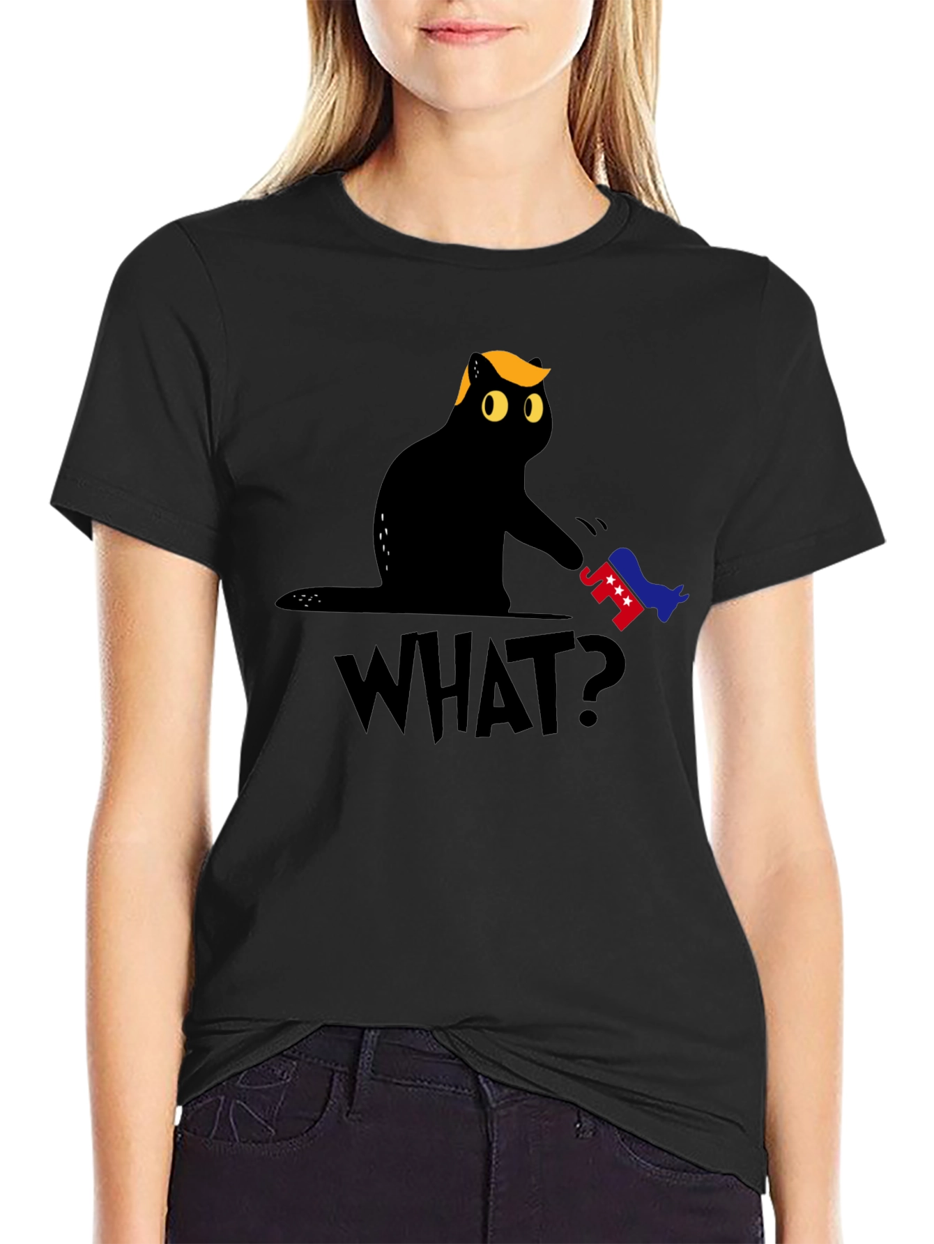 Political Cat Humor T-Shirt - WHAT?